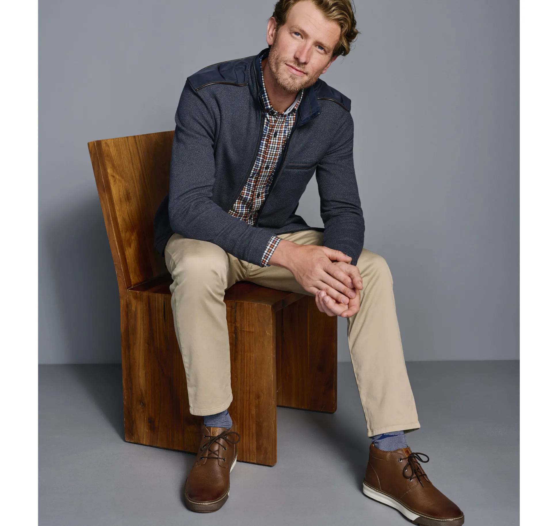 Sweaters & Knits^Johnston & Murphy Melange Knit Full-Zip Navy