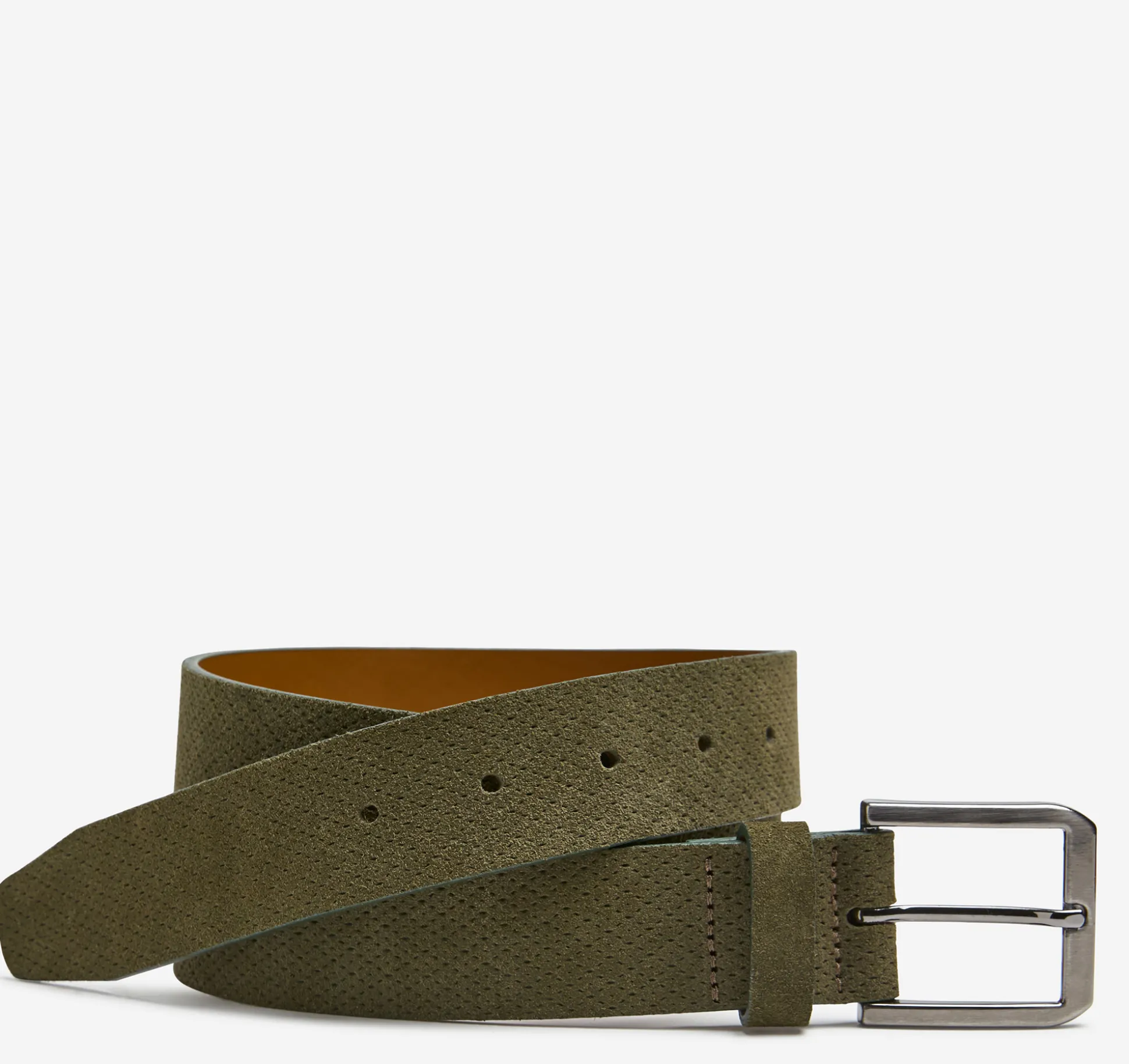 Belts^Johnston & Murphy Micro-Textured Suede Belt Olive