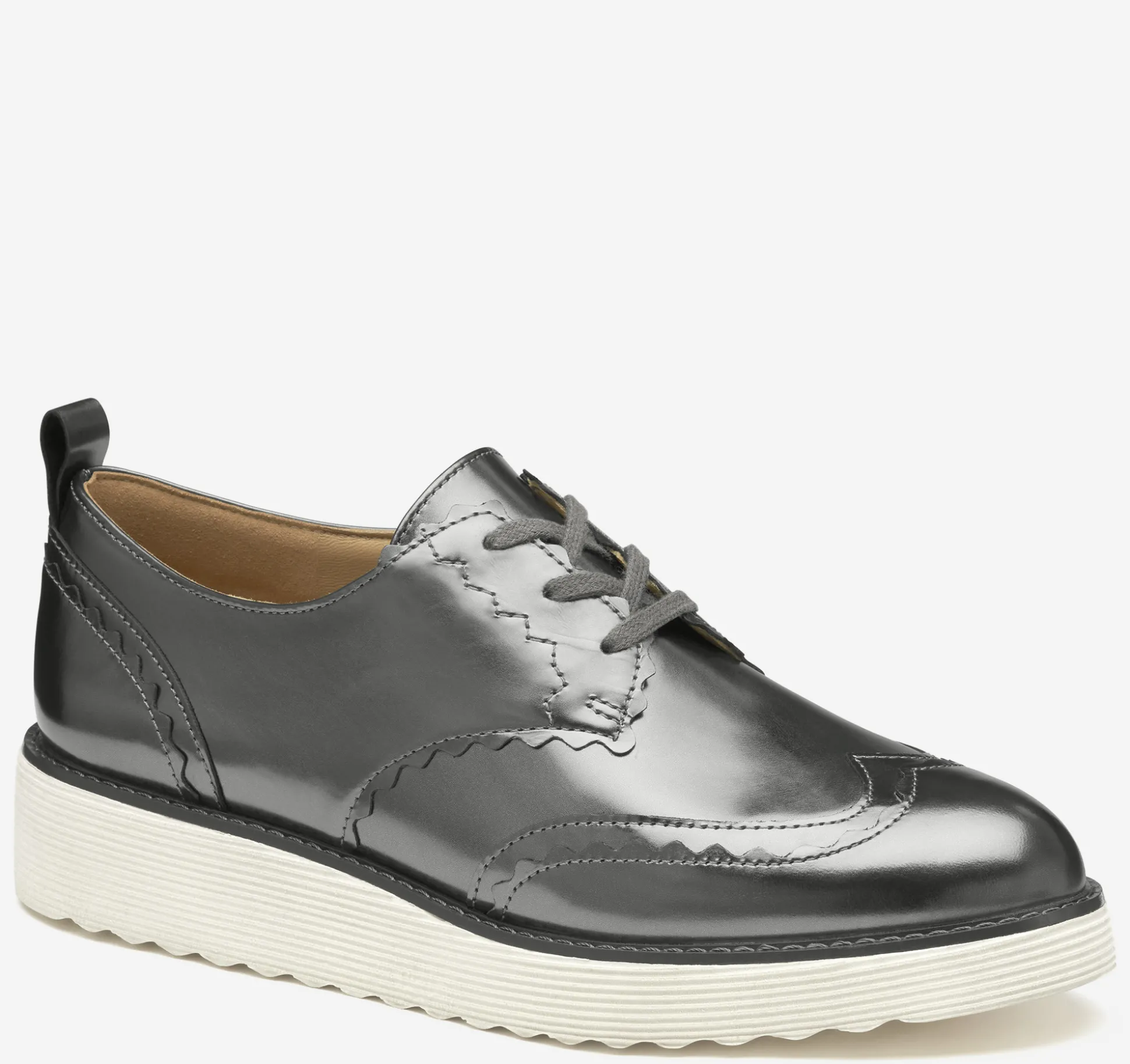 Mules & Loafers^Johnston & Murphy Mitzi Scalloped Wingtip PewterMetallicItalianSheepskin