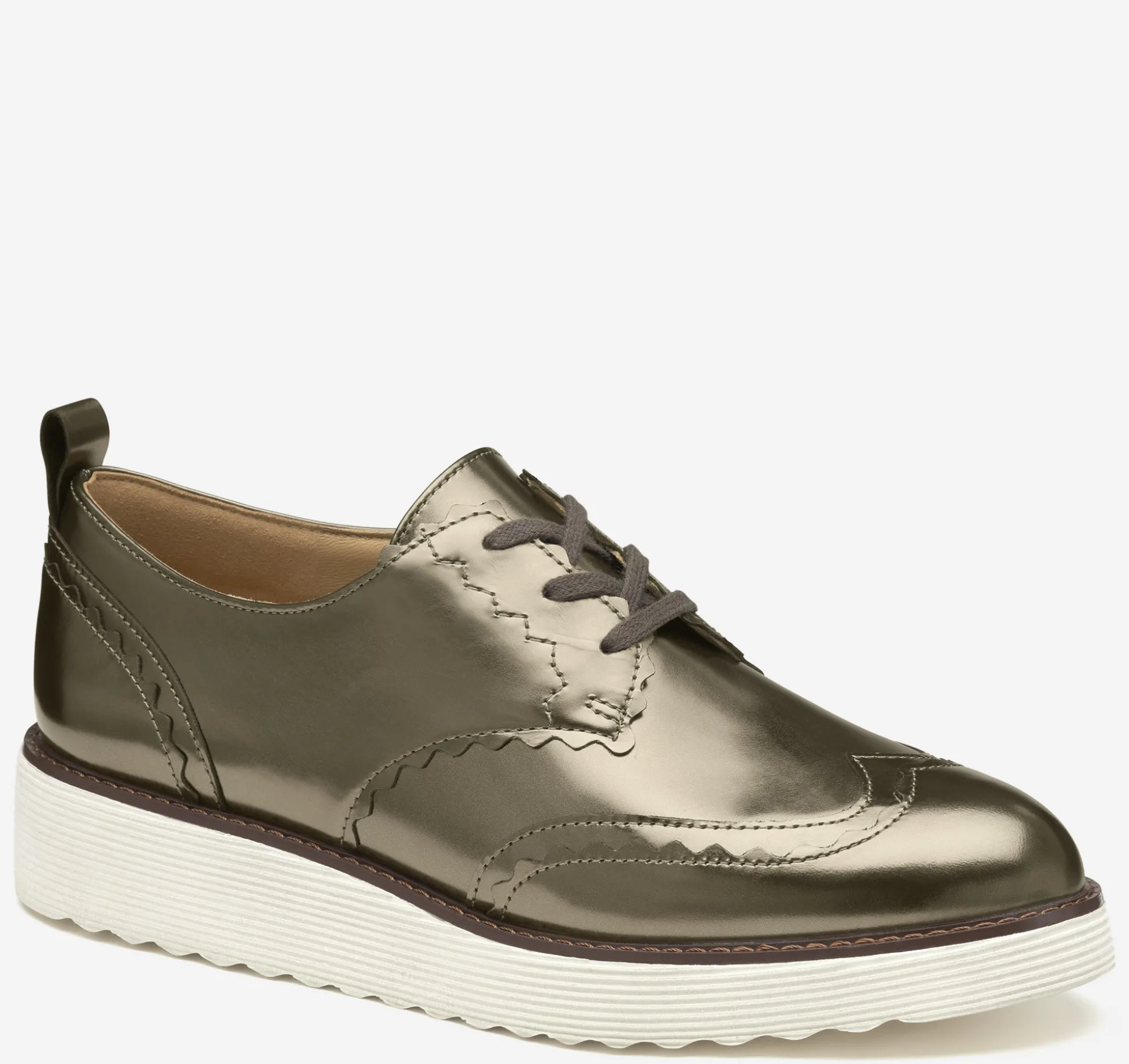 Mules & Loafers^Johnston & Murphy Mitzi Scalloped Wingtip BronzeMetallicItalianSheepskin