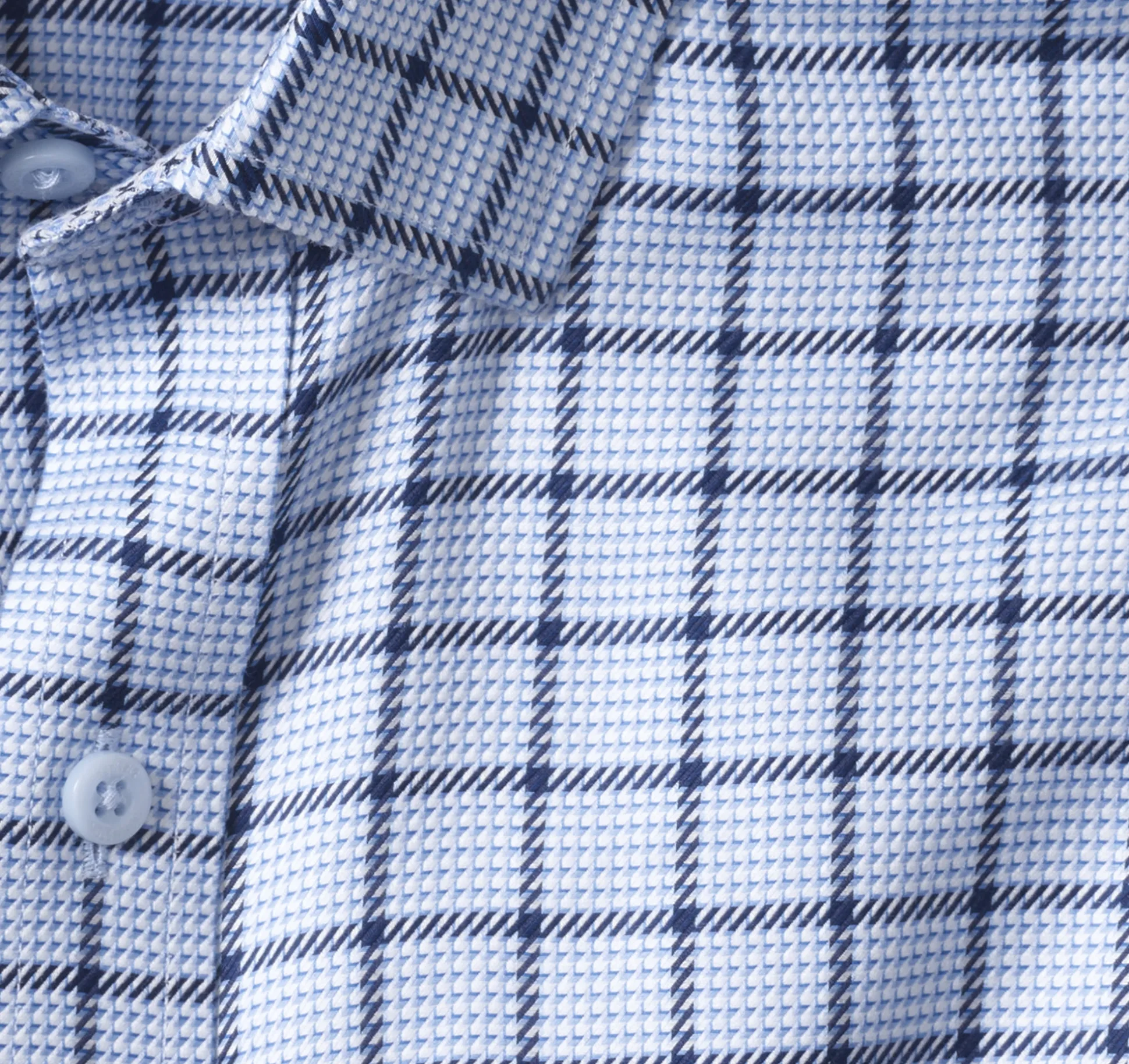 Shirts^Johnston & Murphy Non-Iron Dress Shirt BlueAngledNeatWindowpane