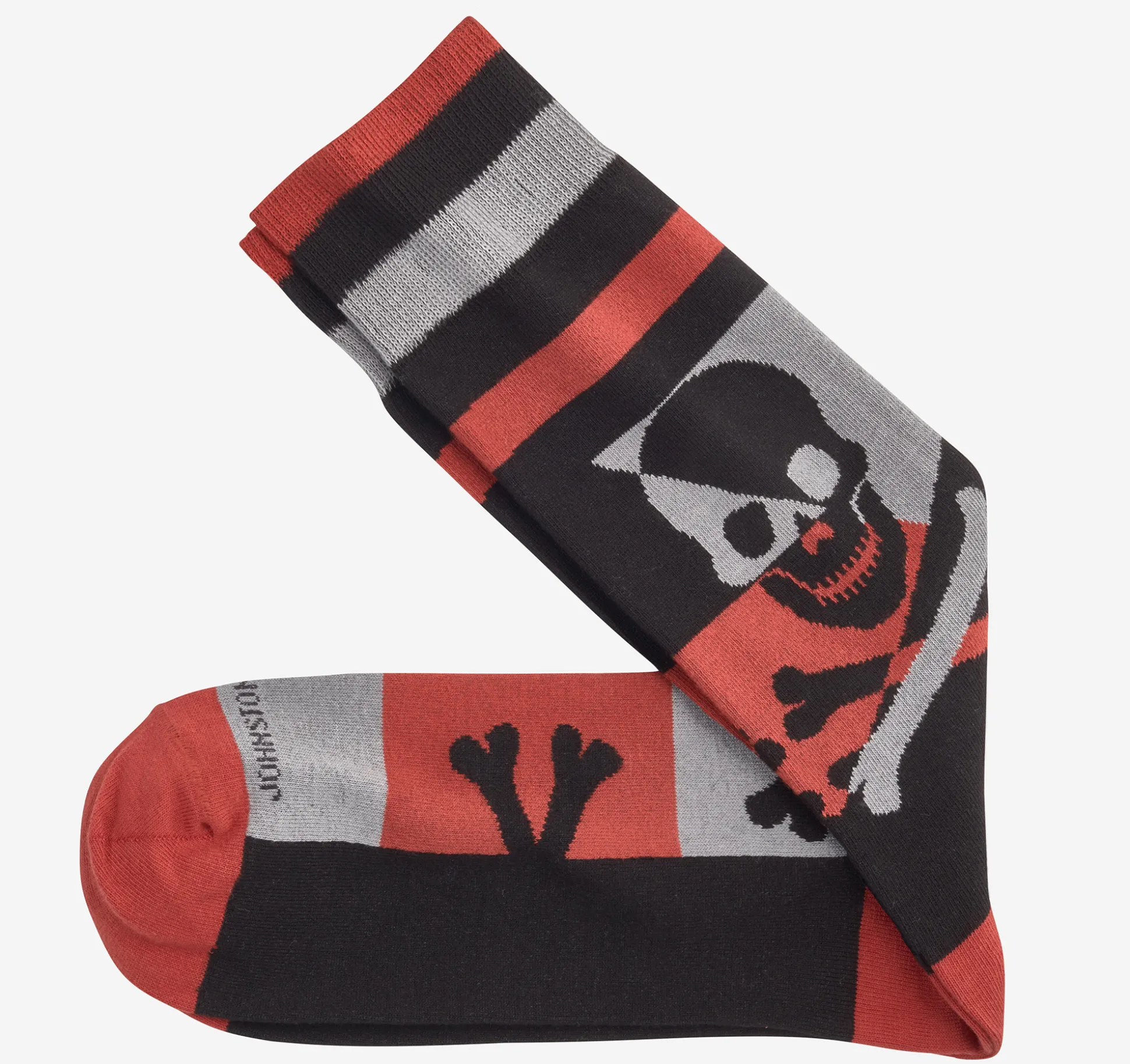 Socks^Johnston & Murphy Novelty Socks BlackMultiGeometricSkullIcon