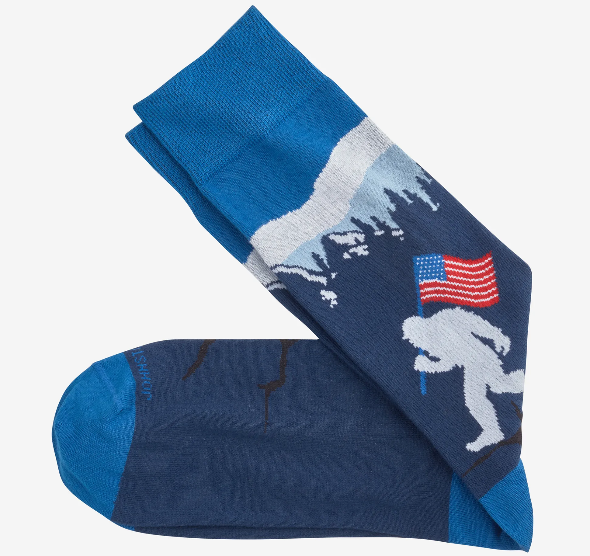 Socks^Johnston & Murphy Novelty Socks BlueYetiandFlag