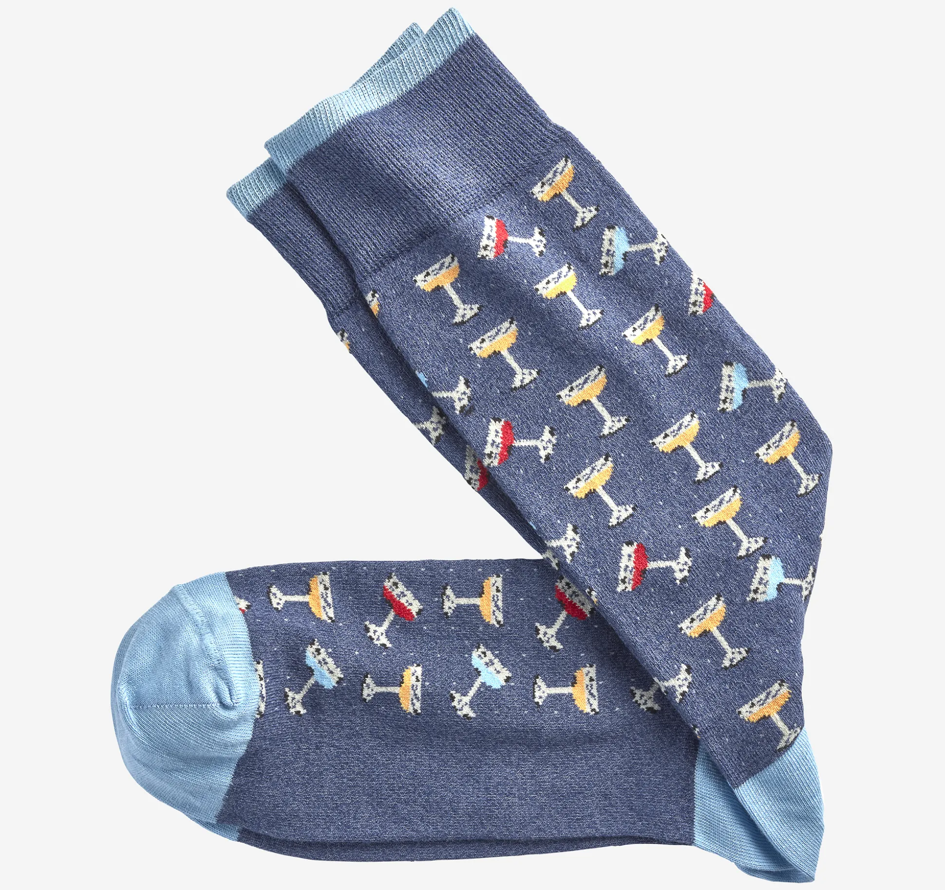 Socks^Johnston & Murphy Novelty Socks DenimCocktail