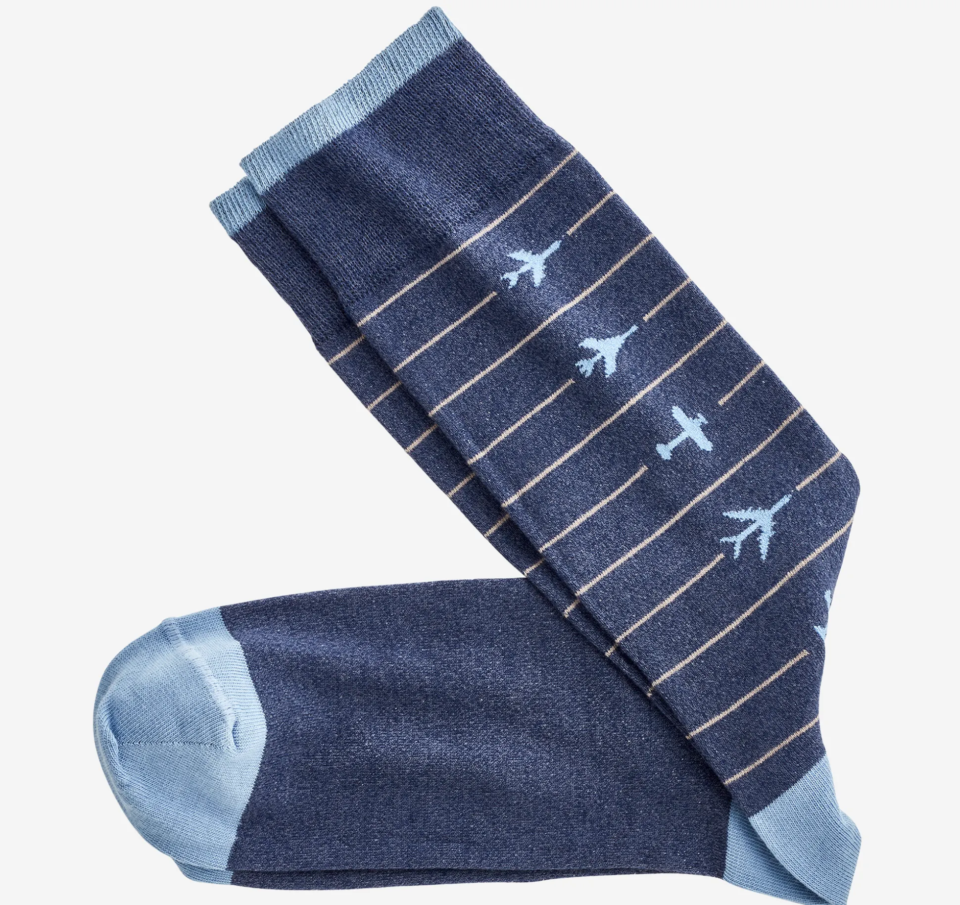 Socks^Johnston & Murphy Novelty Socks BlueAirplane