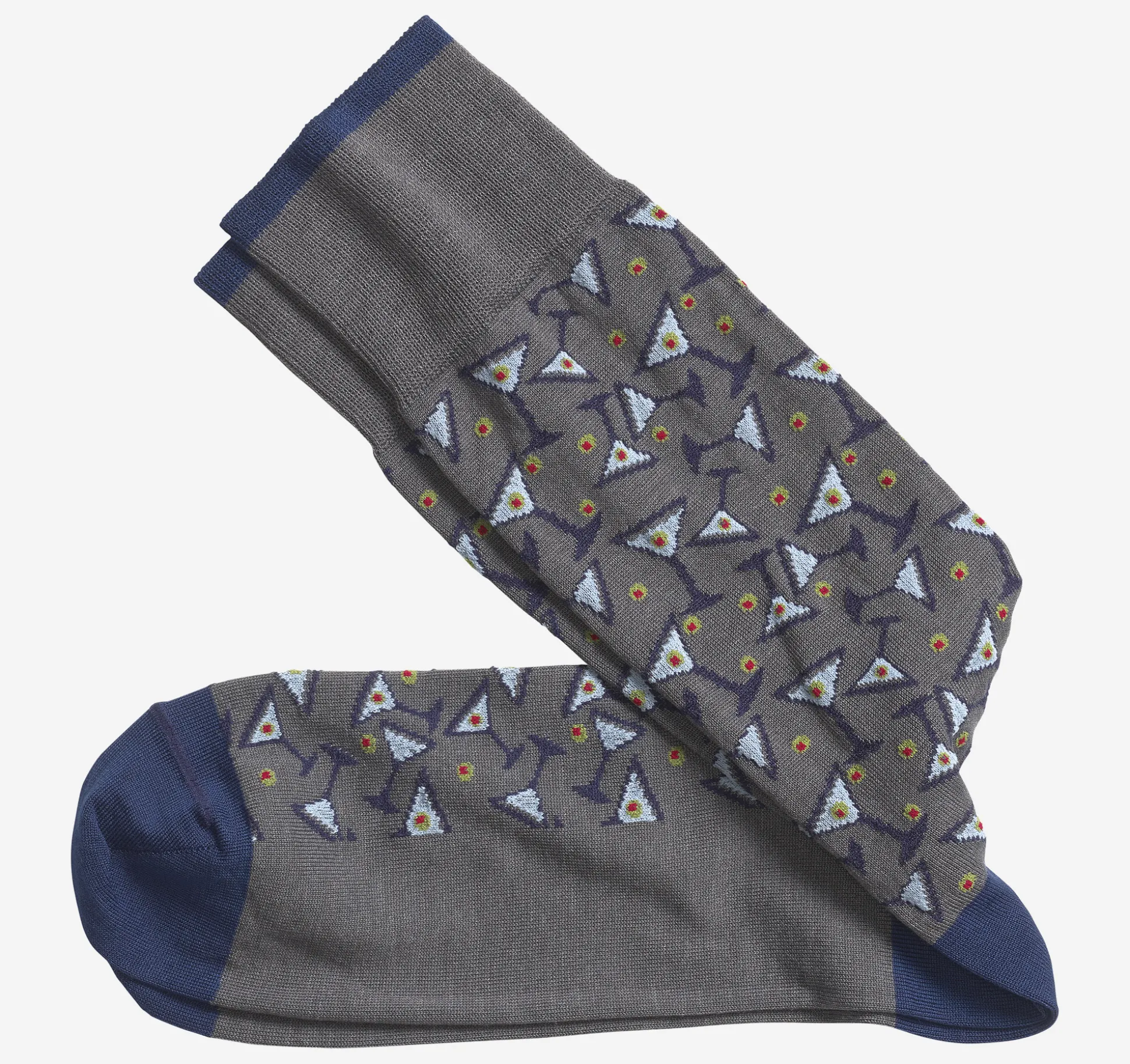 Socks^Johnston & Murphy Novelty Socks CharcoalMartini