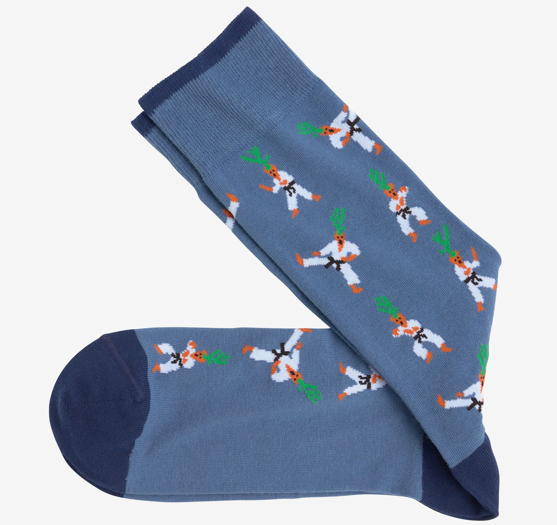 Socks^Johnston & Murphy Novelty Socks BlueKarateCarrot