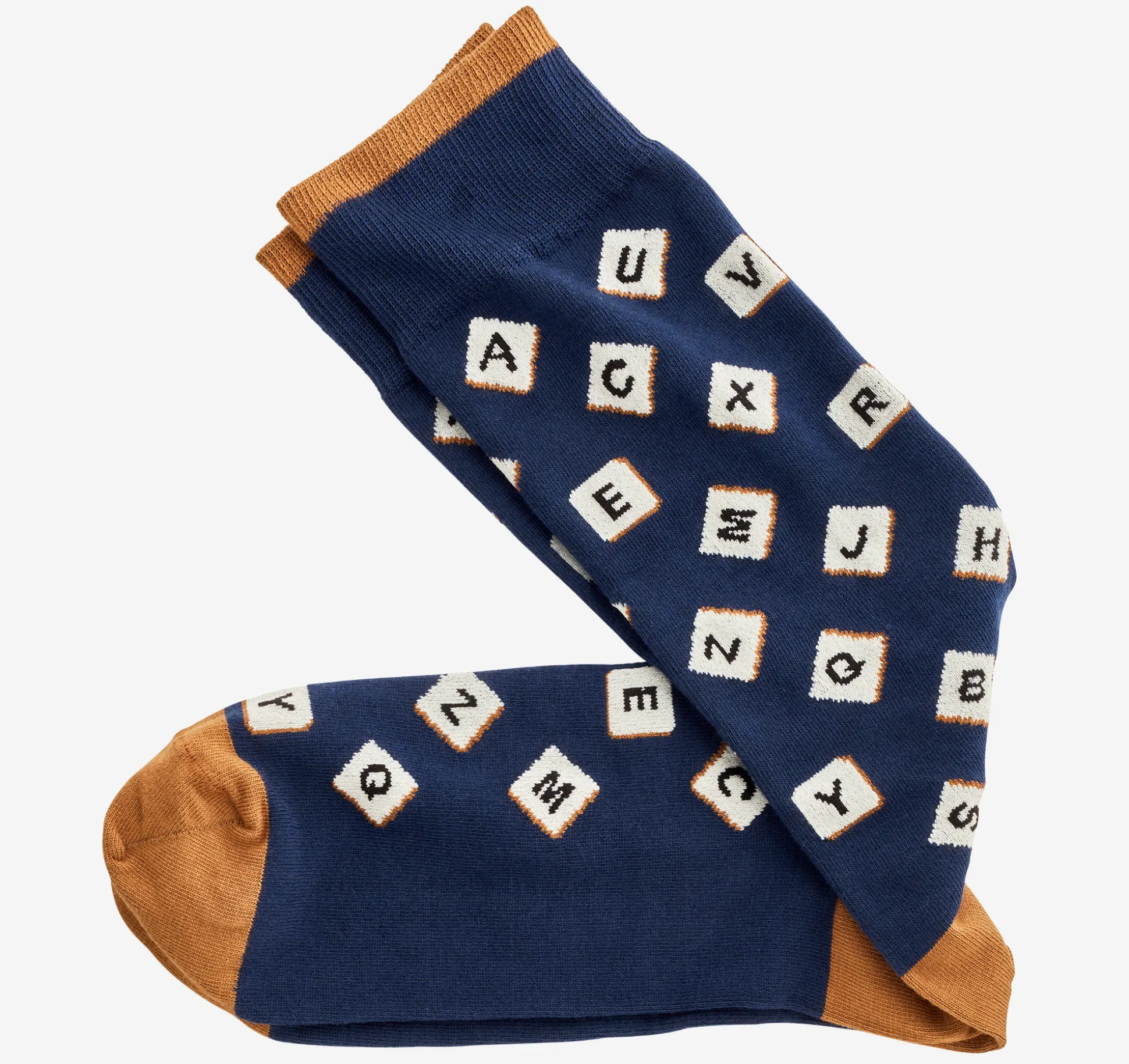 Socks^Johnston & Murphy Novelty Socks NavyWordGame
