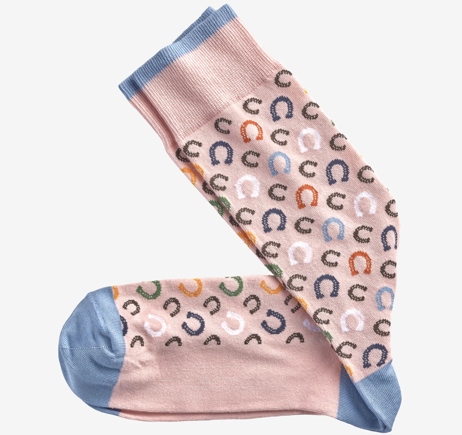 Socks^Johnston & Murphy Novelty Socks PinkHorseshoe