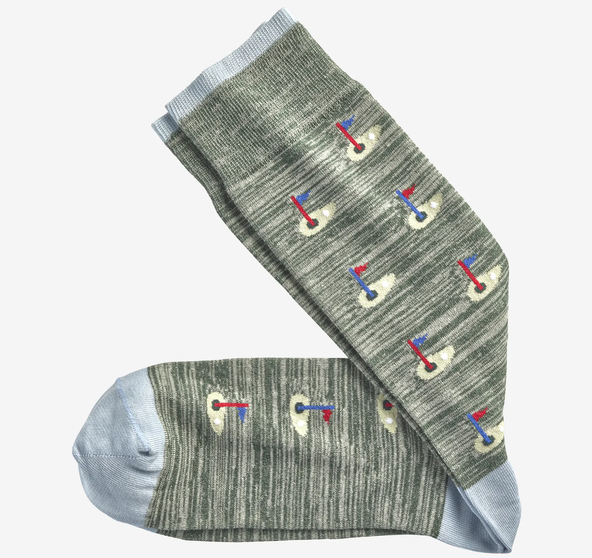 Socks^Johnston & Murphy Novelty Socks GreenGolf