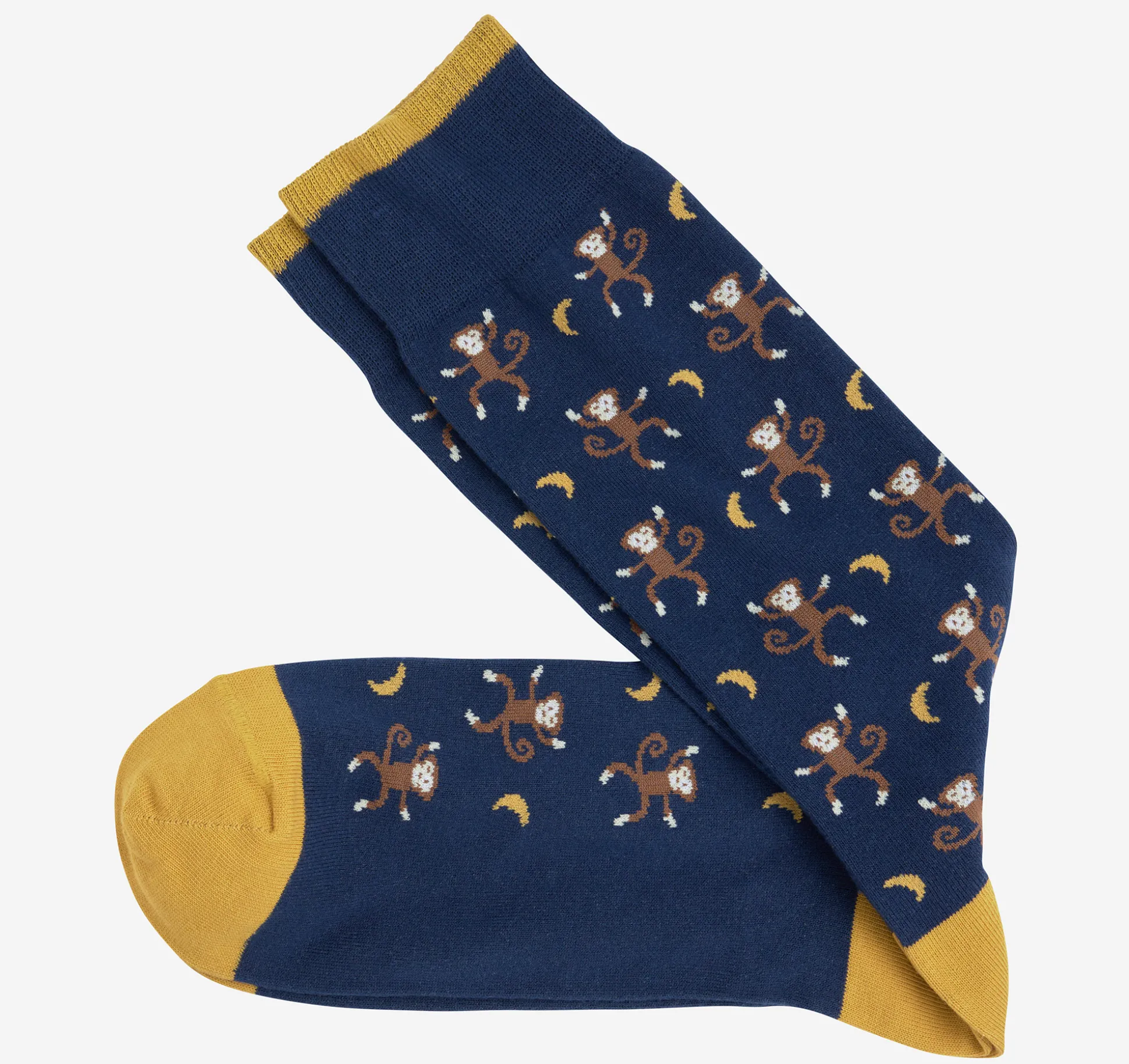 Socks^Johnston & Murphy Novelty Socks NavyDancingMonkeys