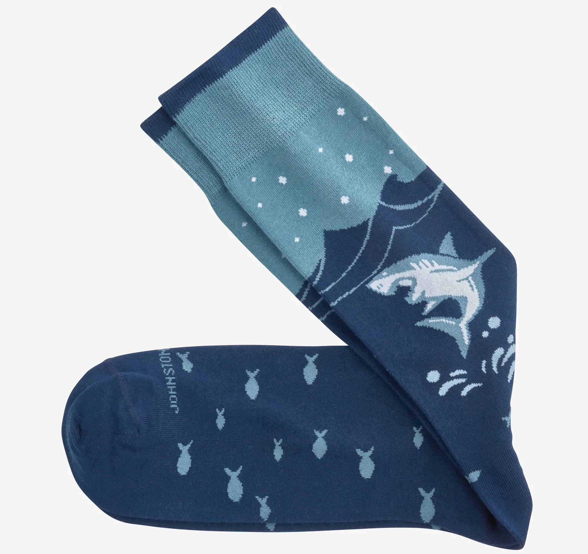Socks^Johnston & Murphy Novelty Socks BlueFishandMoon