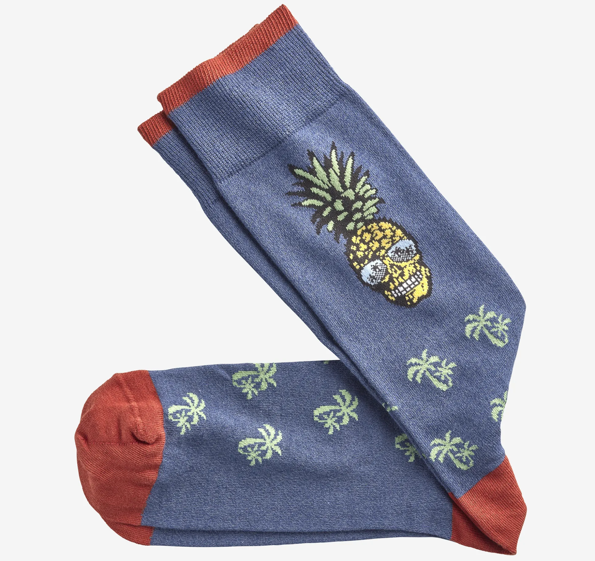 Socks^Johnston & Murphy Novelty Socks DenimPineappleSkull