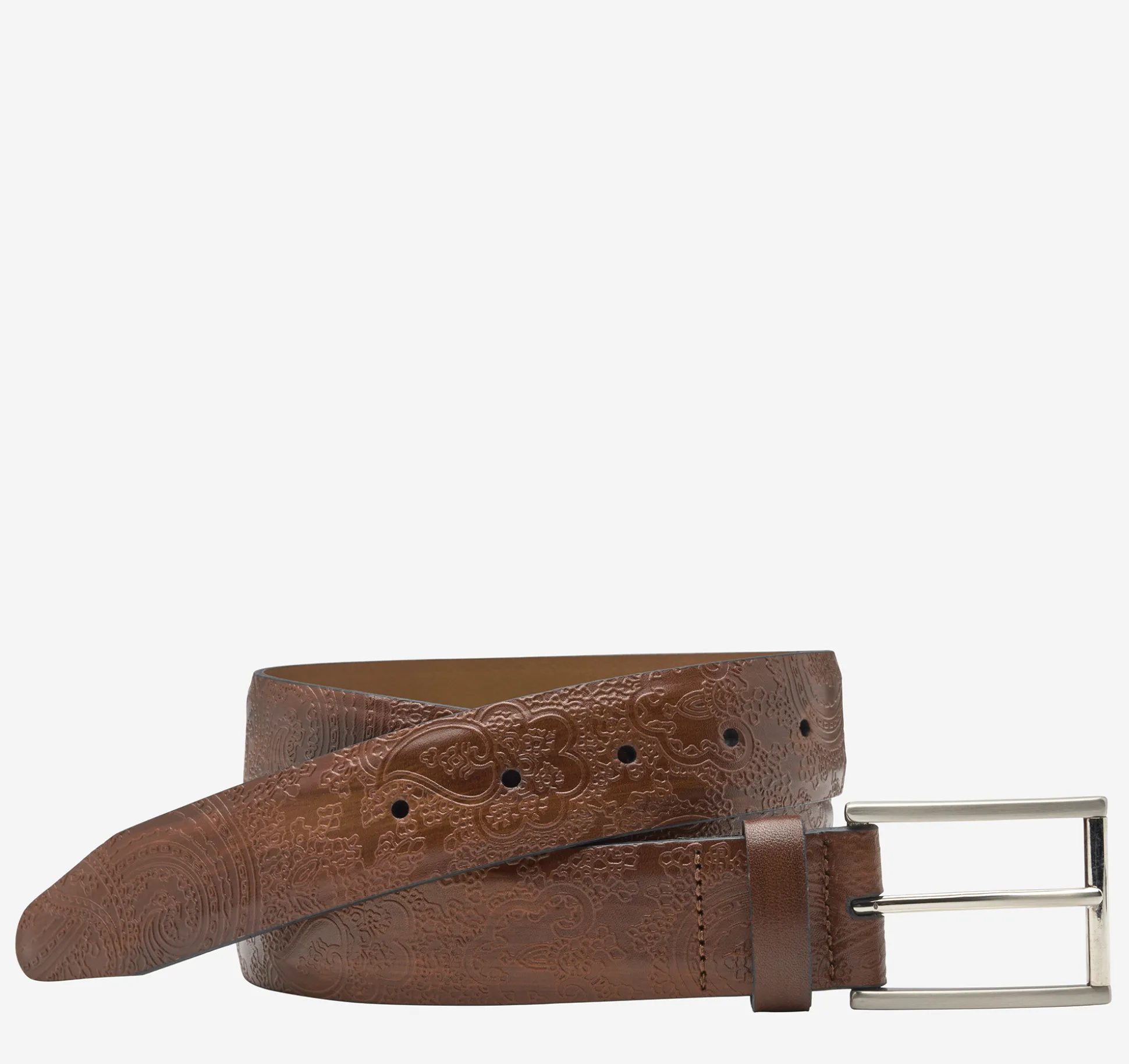 Belts^Johnston & Murphy Paisley Dress Belt Brown