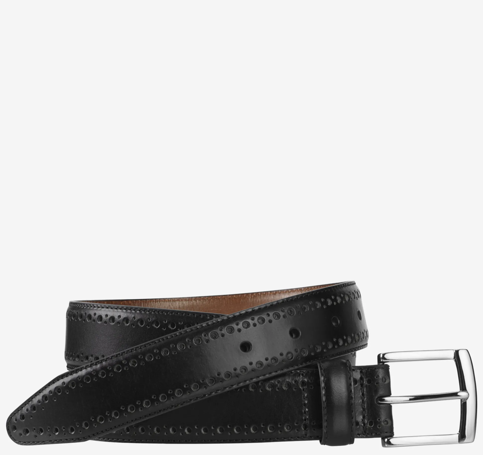 Belts^Johnston & Murphy Perfed-Edge Belt Black