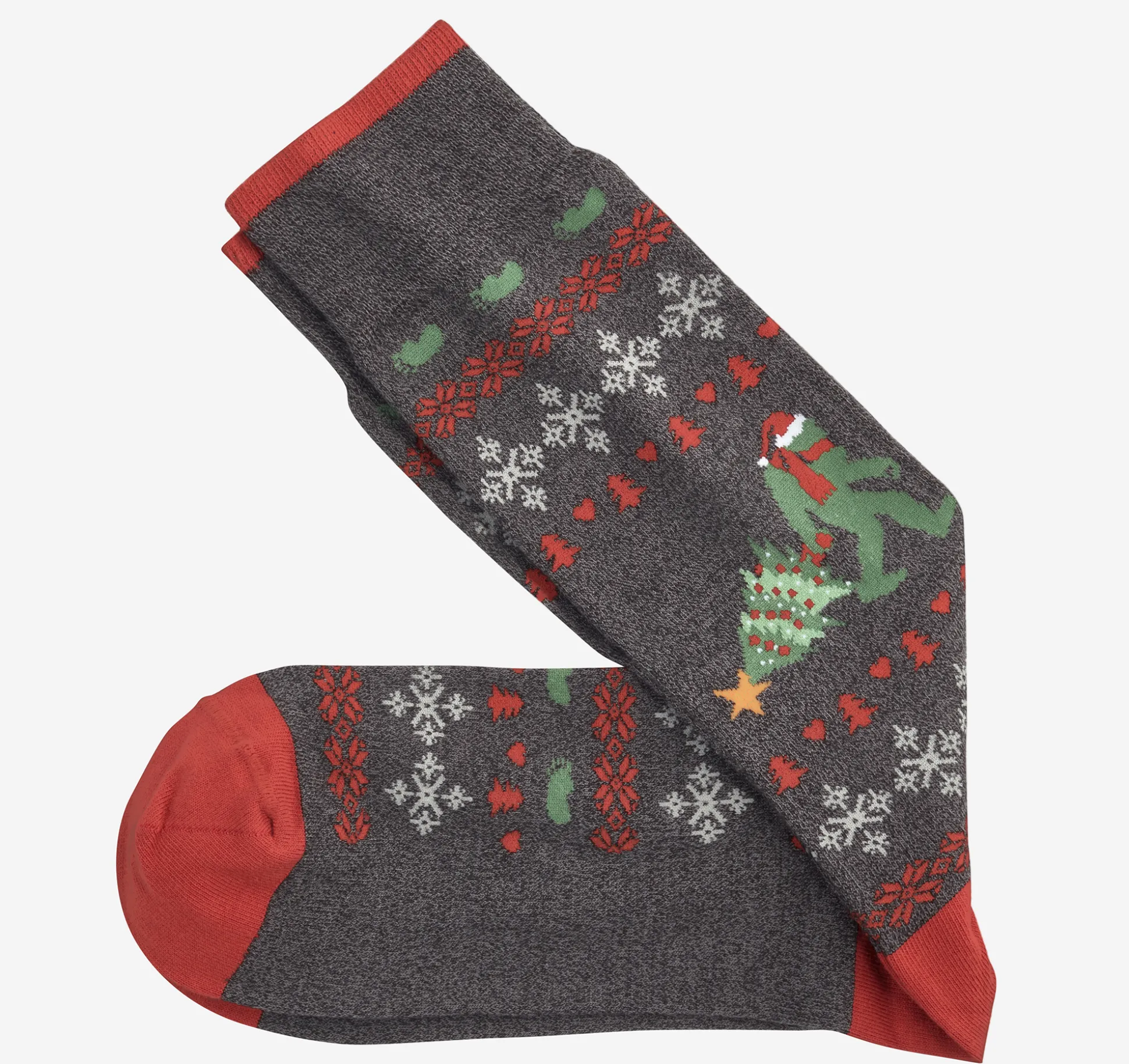 Socks^Johnston & Murphy Pima Cotton Holiday-Themed Socks CharcoalYetiSweater