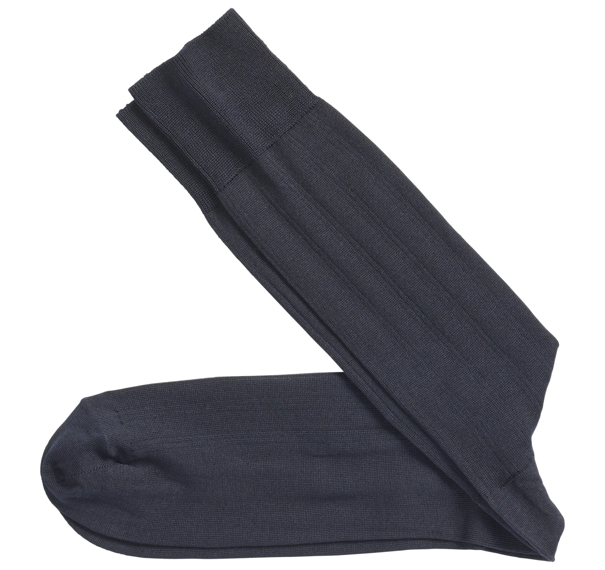Socks^Johnston & Murphy Pima Cotton Ribbed Socks Navy