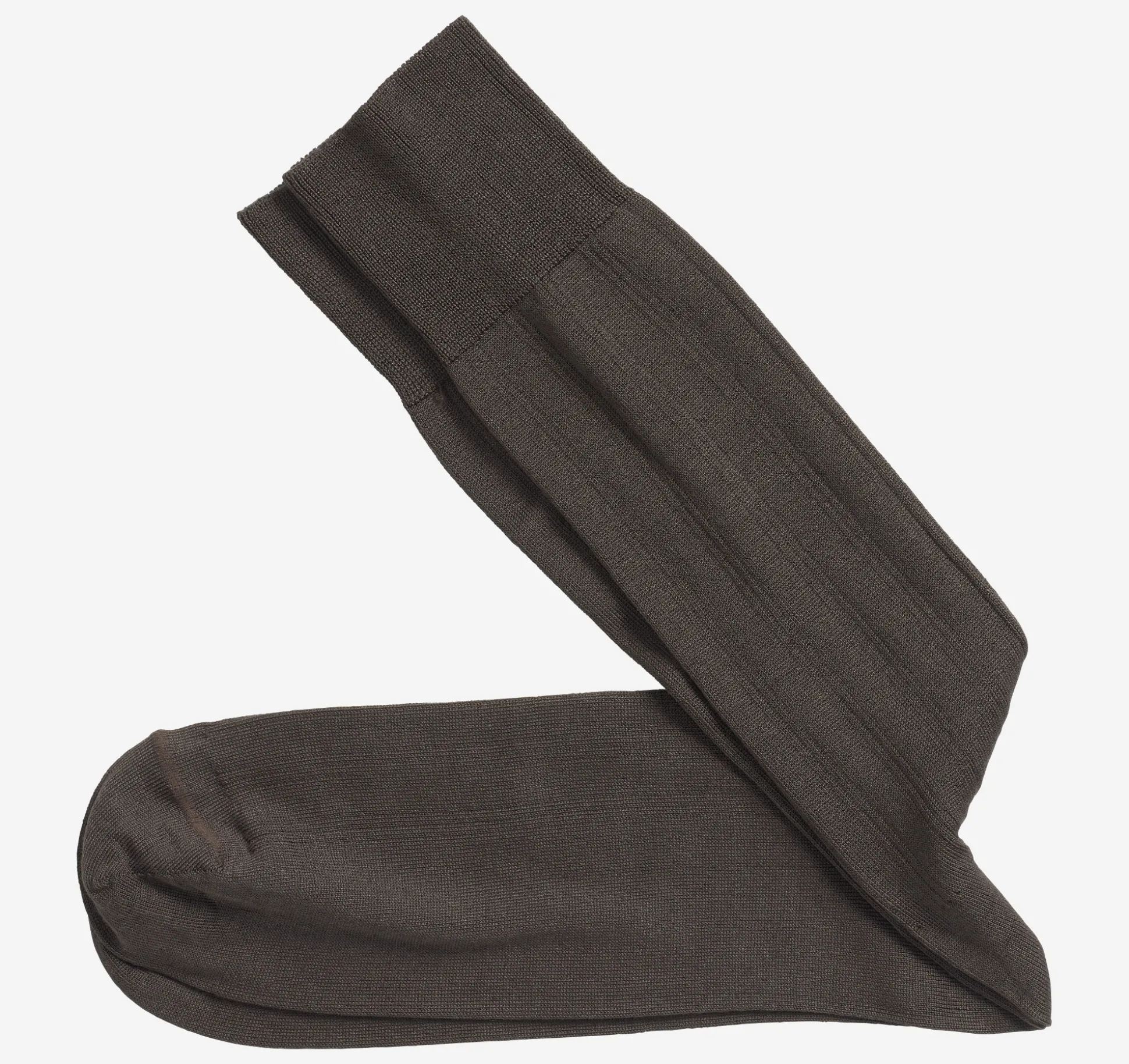 Socks^Johnston & Murphy Pima Cotton Ribbed Socks Brown