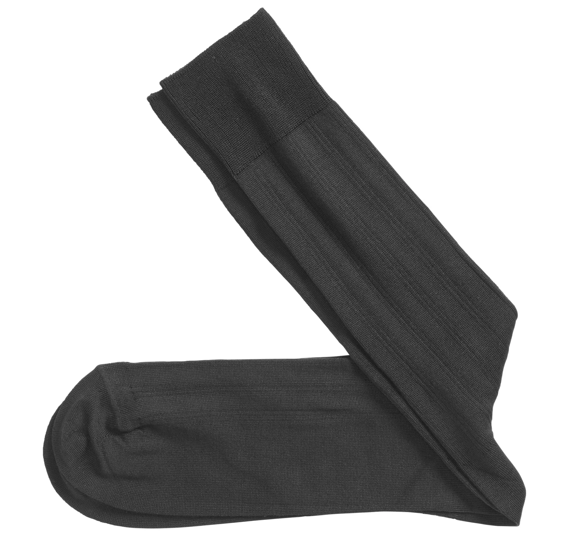 Socks^Johnston & Murphy Pima Cotton Ribbed Socks Black