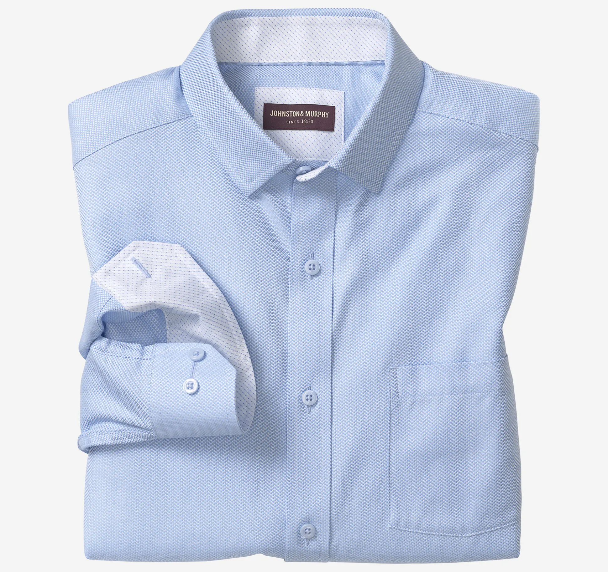 Shirts^Johnston & Murphy Premium Cotton Shirts BlueSolidBirdseye