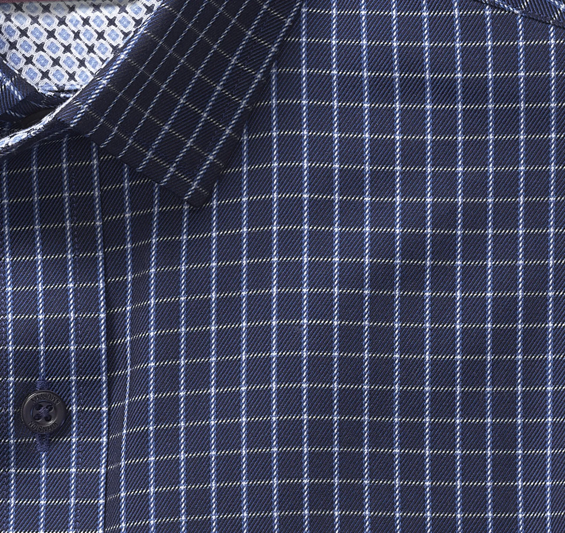 Shirts^Johnston & Murphy Premium Cotton Shirts NavyTwillWindowpane
