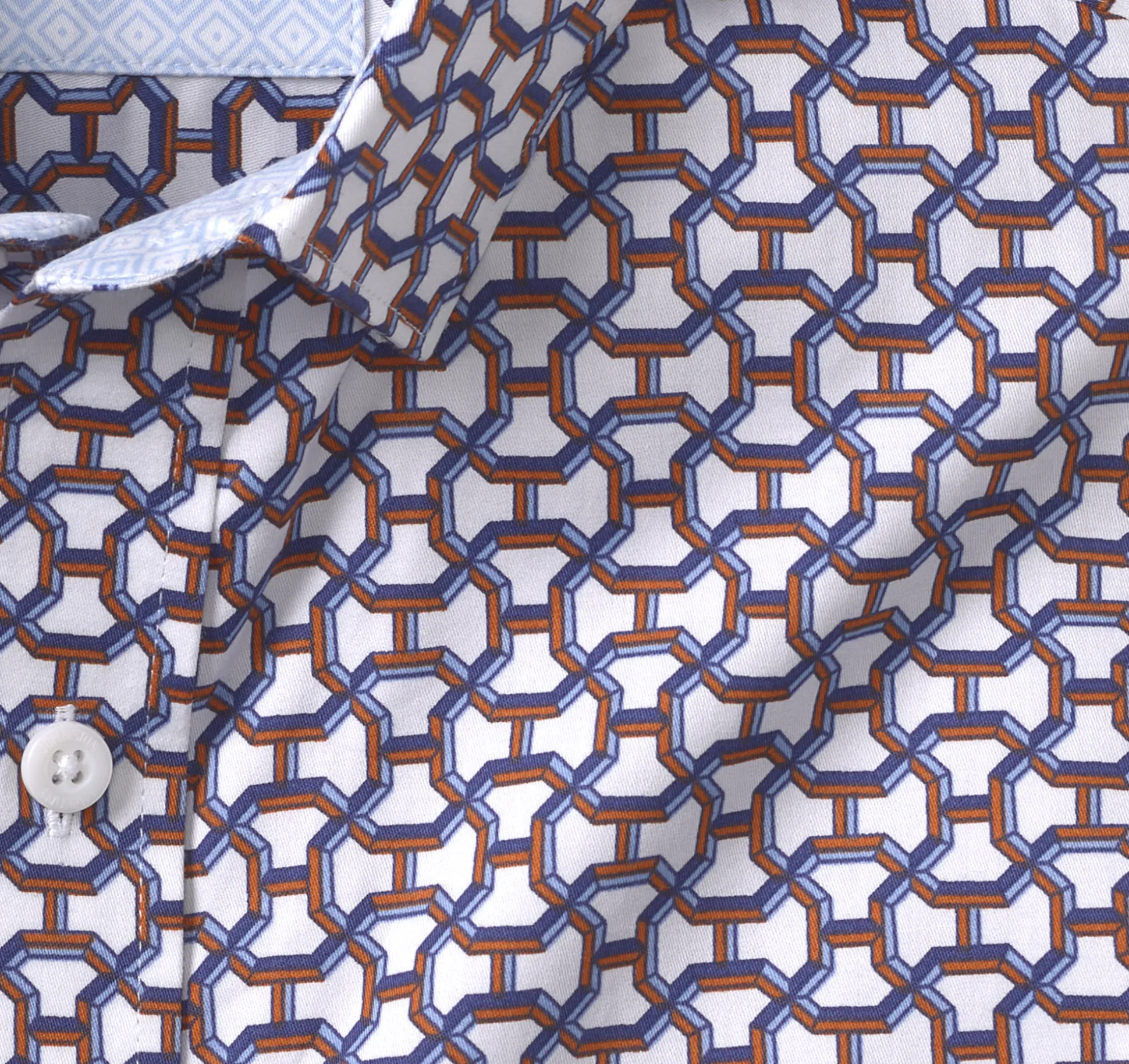 Shirts^Johnston & Murphy Printed Cotton Shirt OrangeTunnelMaze