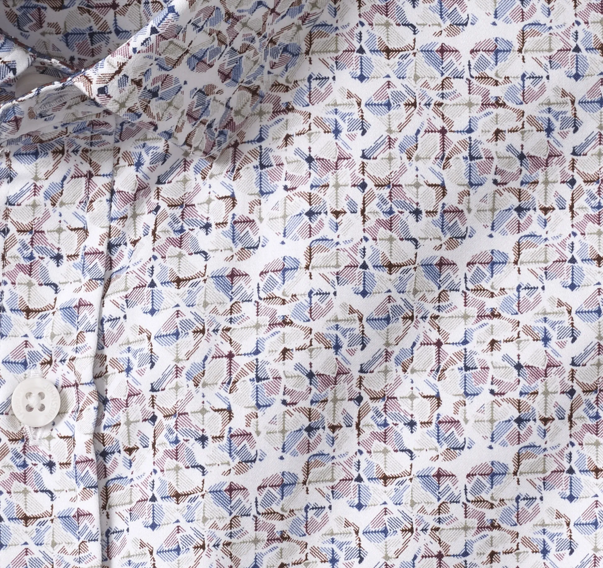 Shirts^Johnston & Murphy Printed Cotton Shirt White/MultiShadowBox