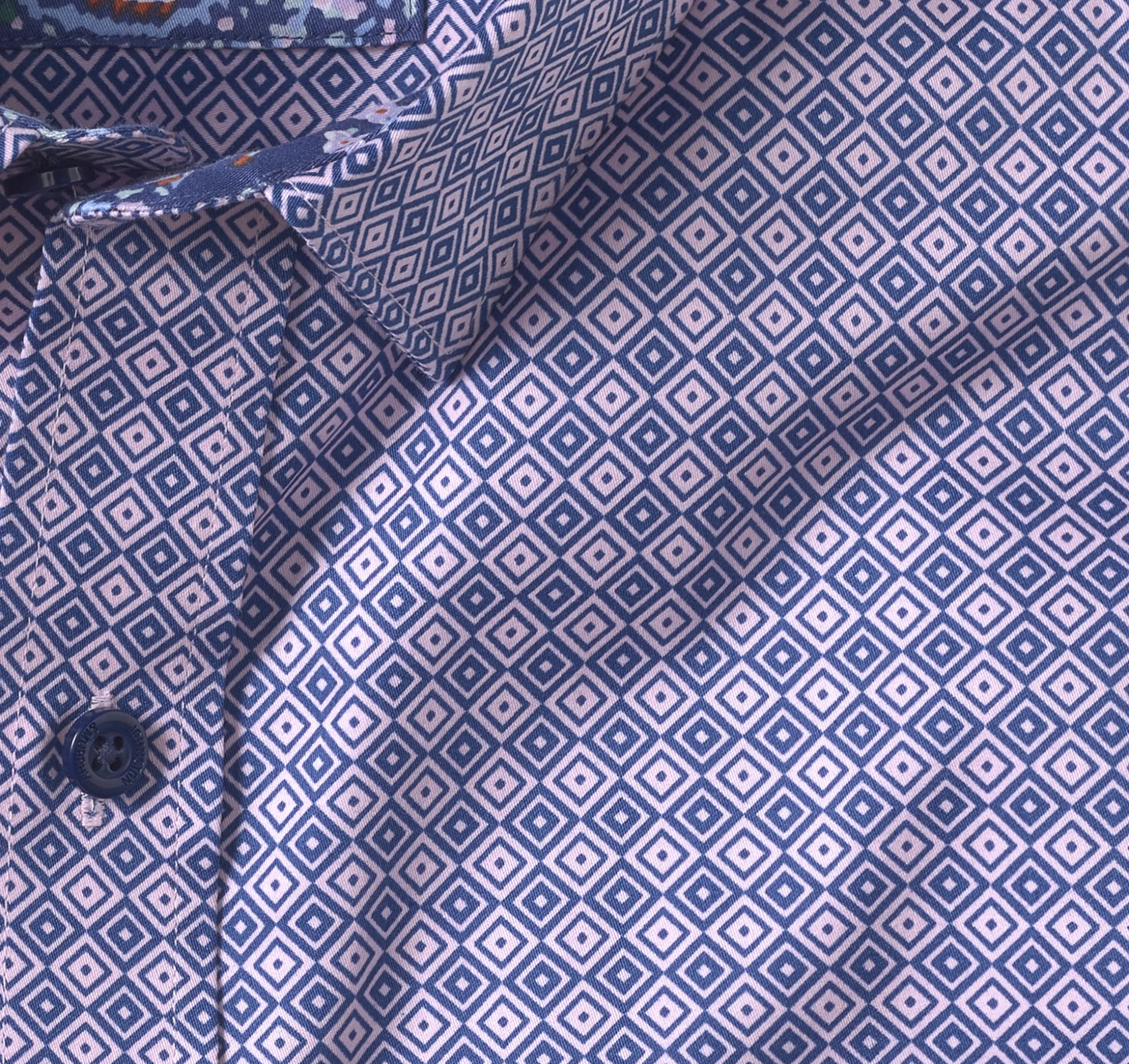 Shirts^Johnston & Murphy Printed Cotton Shirt PinkDiamond