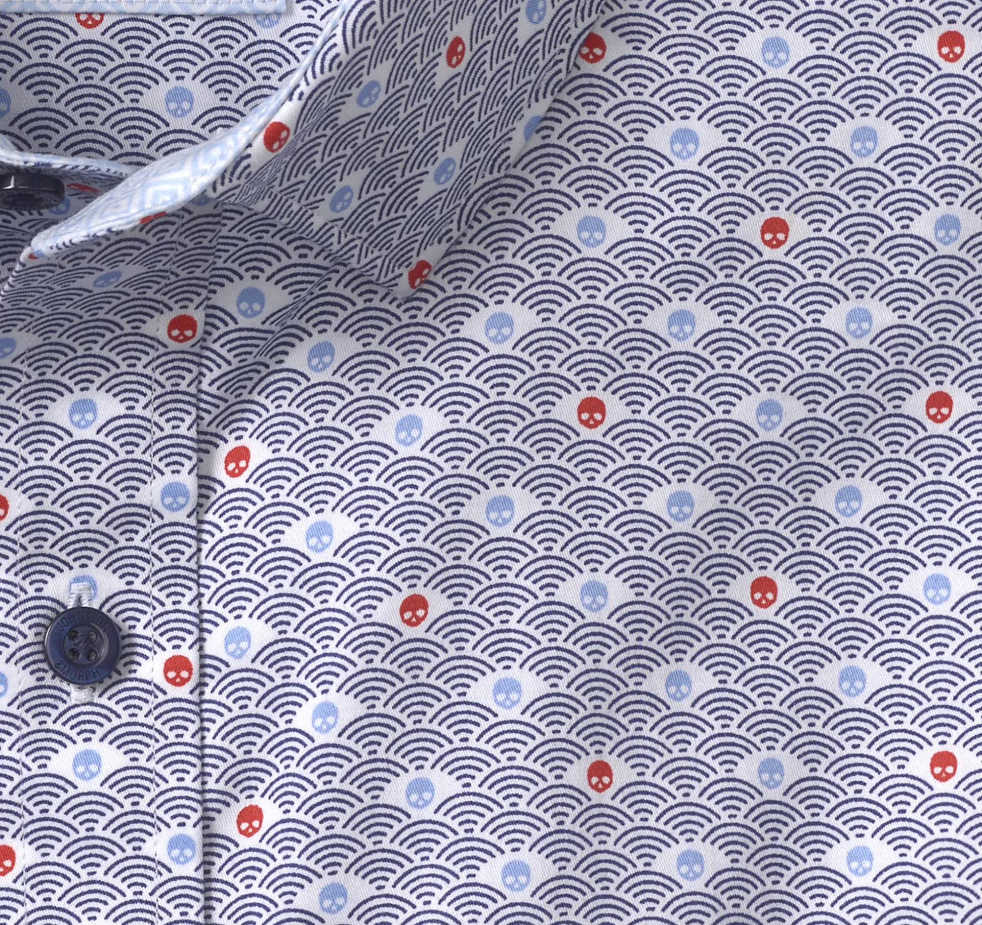 Shirts^Johnston & Murphy Printed Cotton Shirt RisingSkullPrint