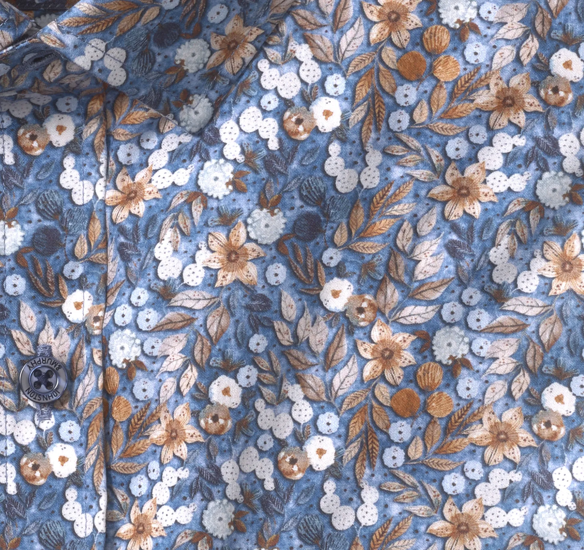 Shirts^Johnston & Murphy Printed Cotton Shirt Blue/RustFloral