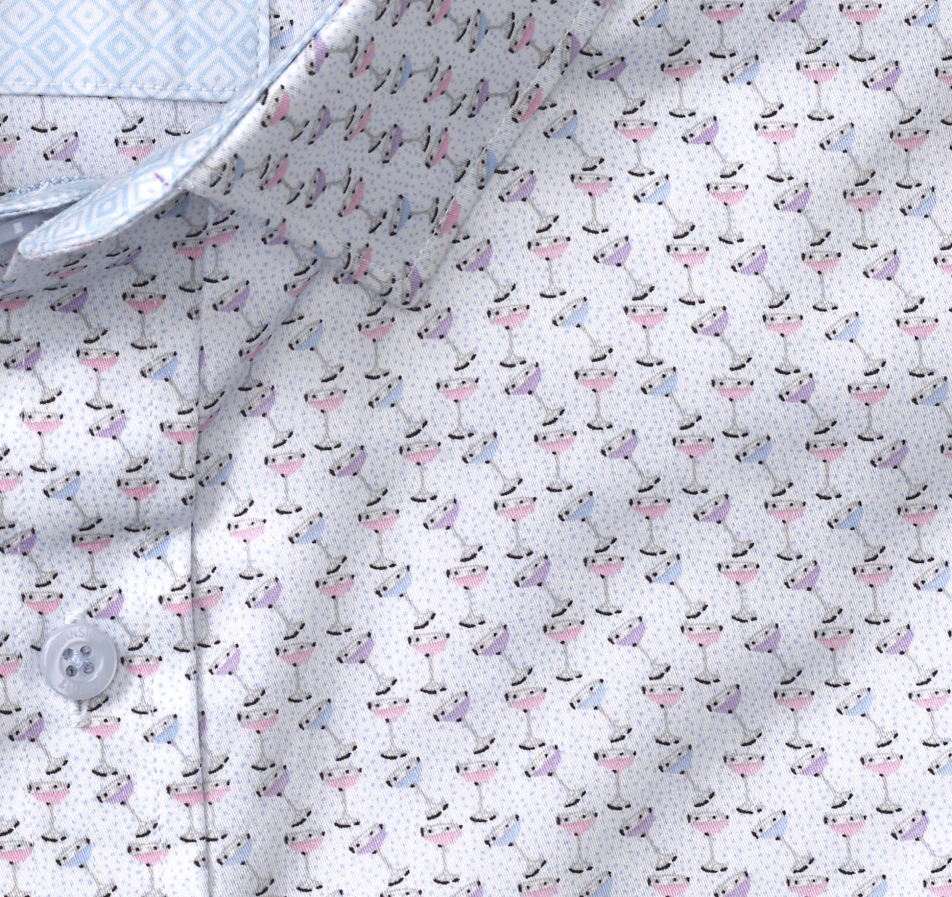 Shirts^Johnston & Murphy Printed Cotton Shirt PinkCocktail