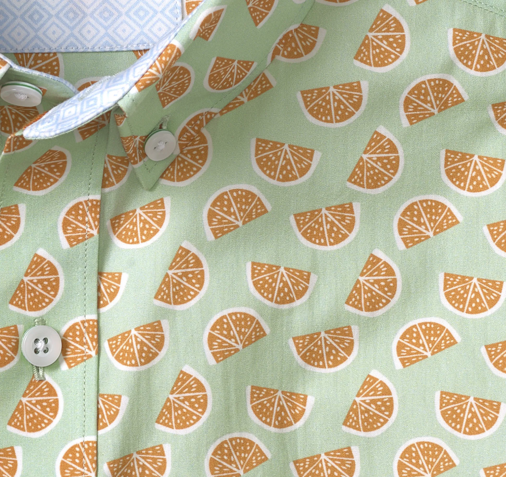 Short-sleeve Shirts^Johnston & Murphy Printed Cotton Short-Sleeve Shirt GreenCitrus