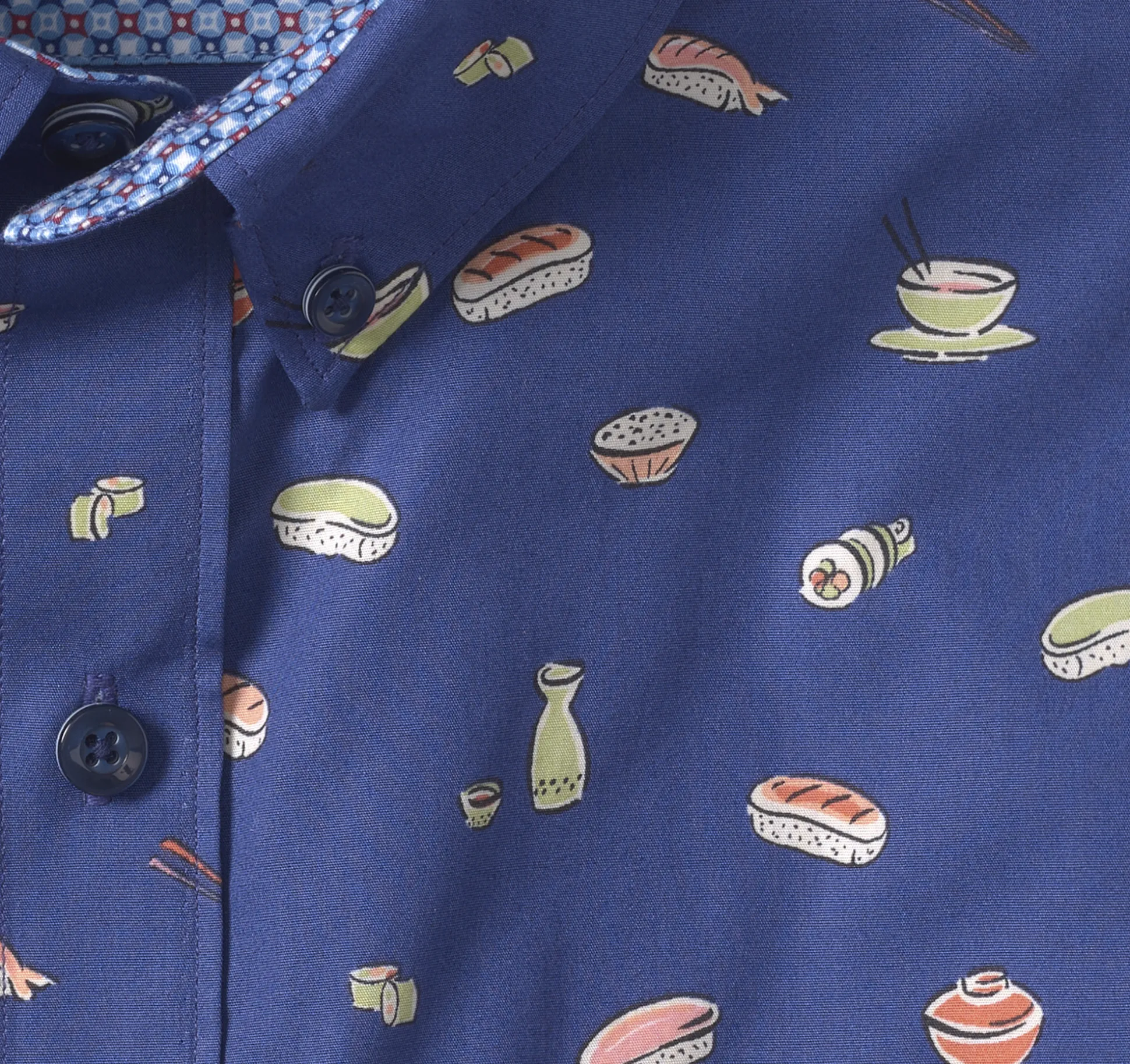 Short-sleeve Shirts^Johnston & Murphy Printed Cotton Short-Sleeve Shirt NavySushi