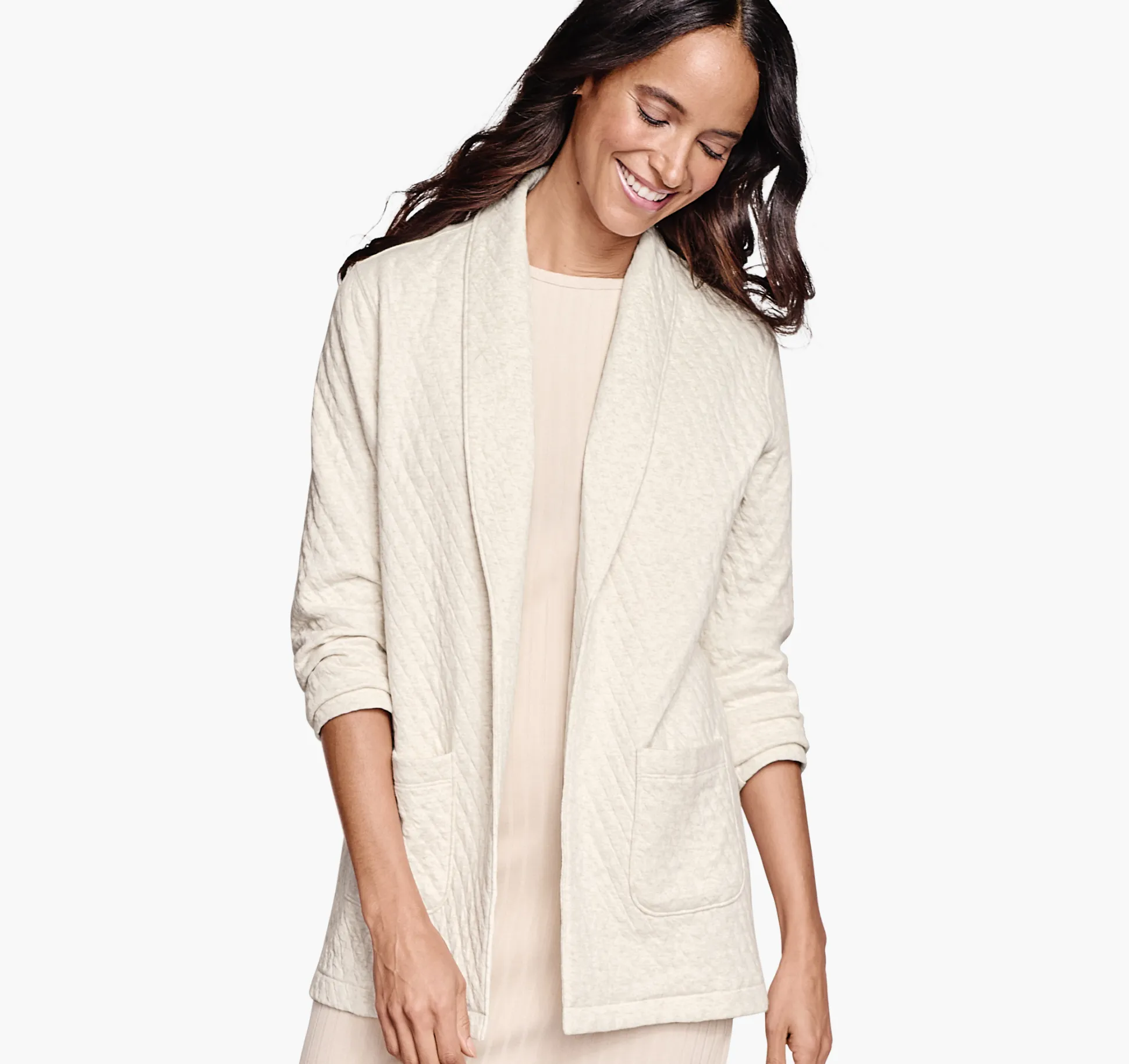 Shirts, Sweaters & Blazers^Johnston & Murphy Quilted Shawl-Collar Cardigan Cream