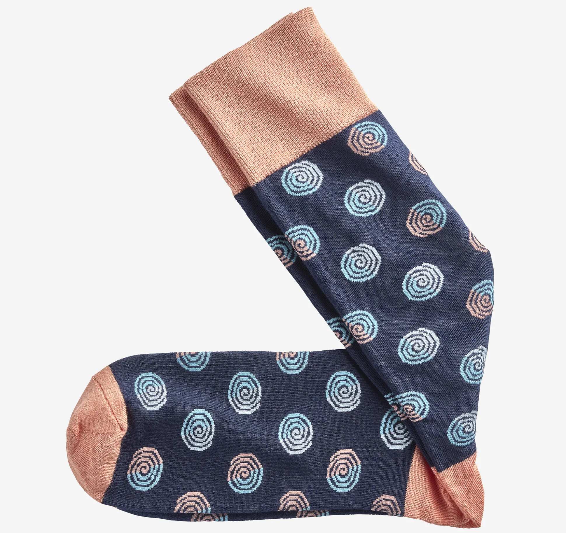 Socks^Johnston & Murphy Retro Swirls Sock NavyMulti