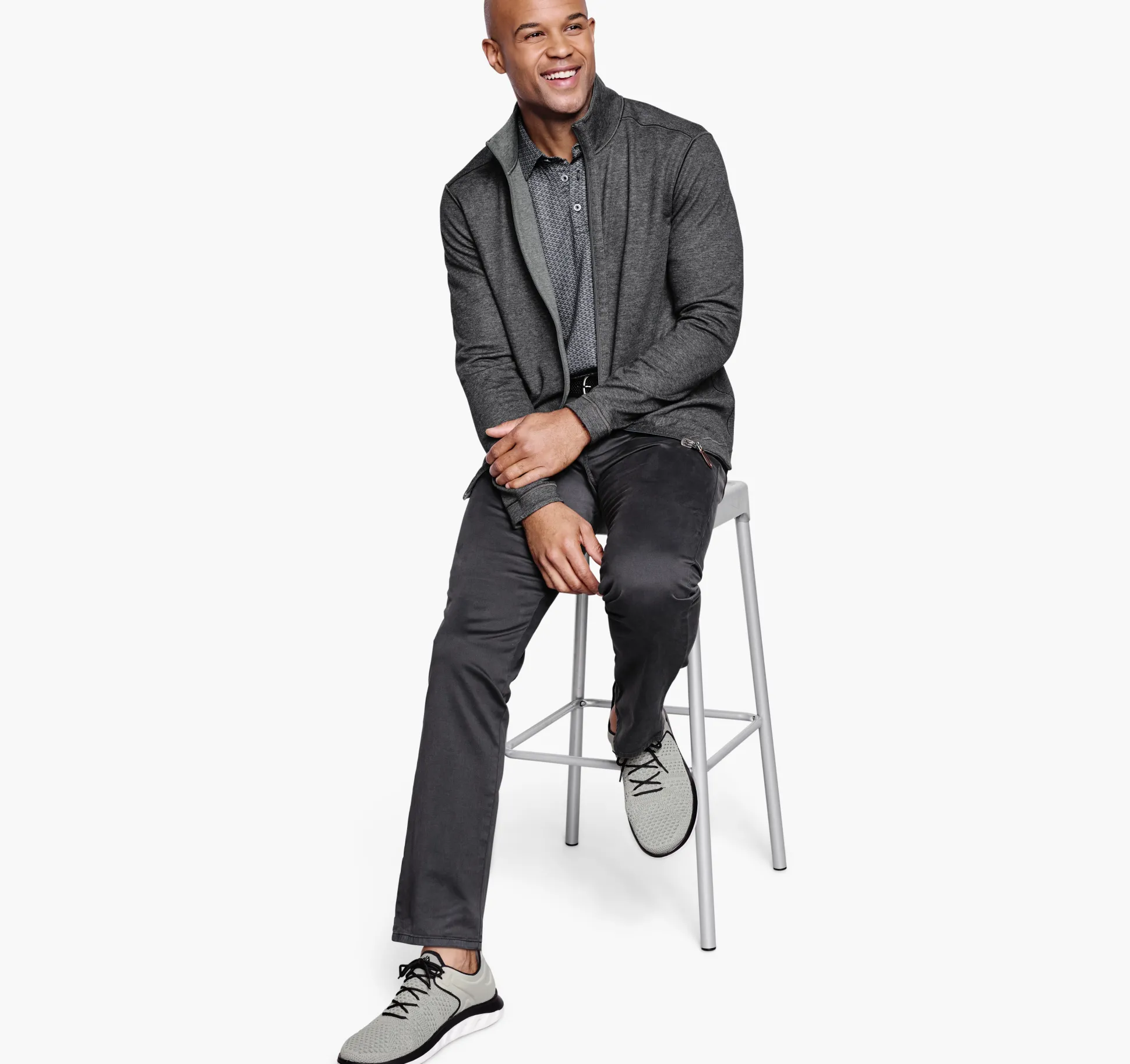 Sweaters & Knits^Johnston & Murphy Reversible Full-Zip Charcoal/Black