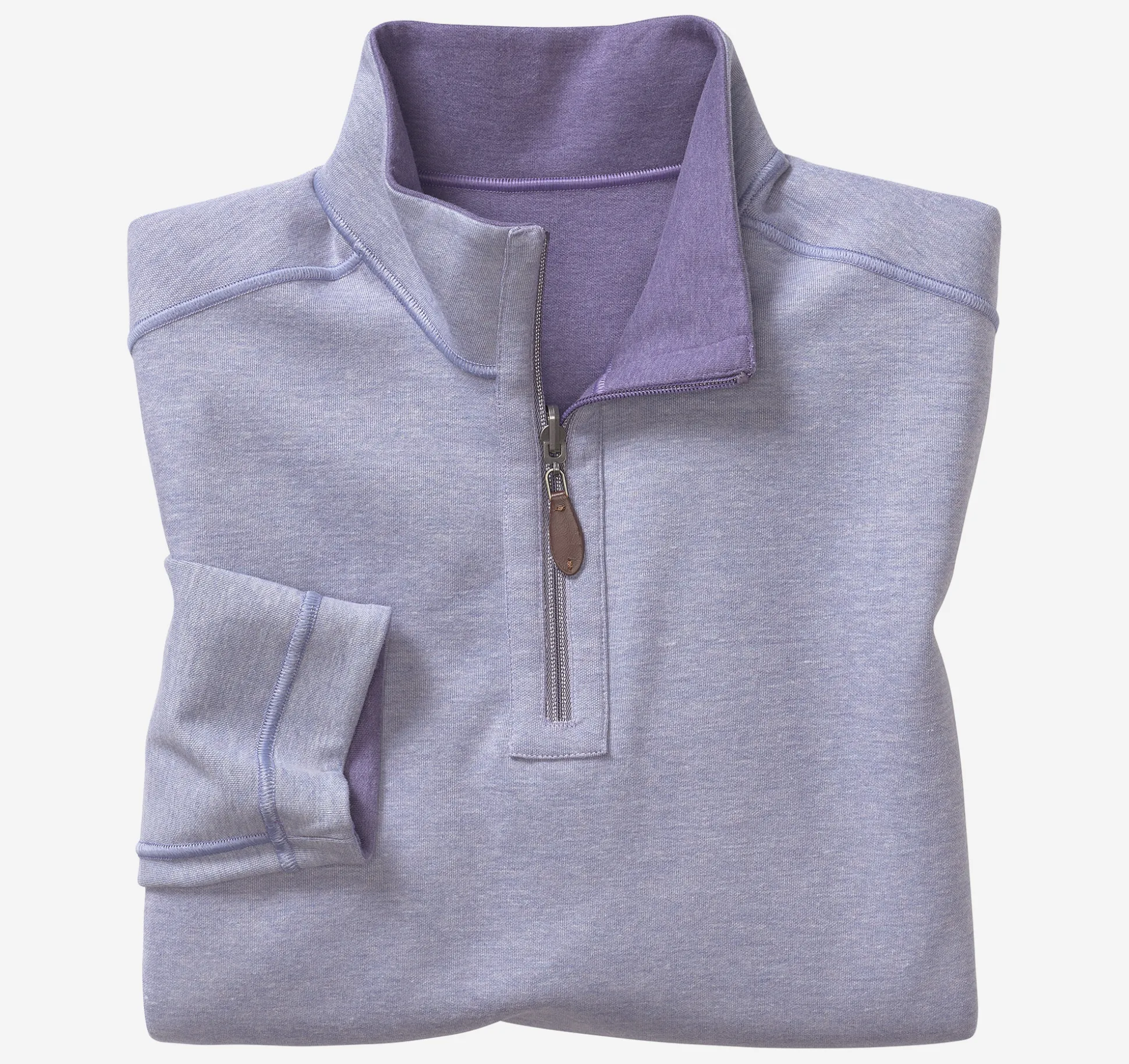 Sweaters & Knits^Johnston & Murphy Reversible Solid Quarter-Zip Purple/LightBlue