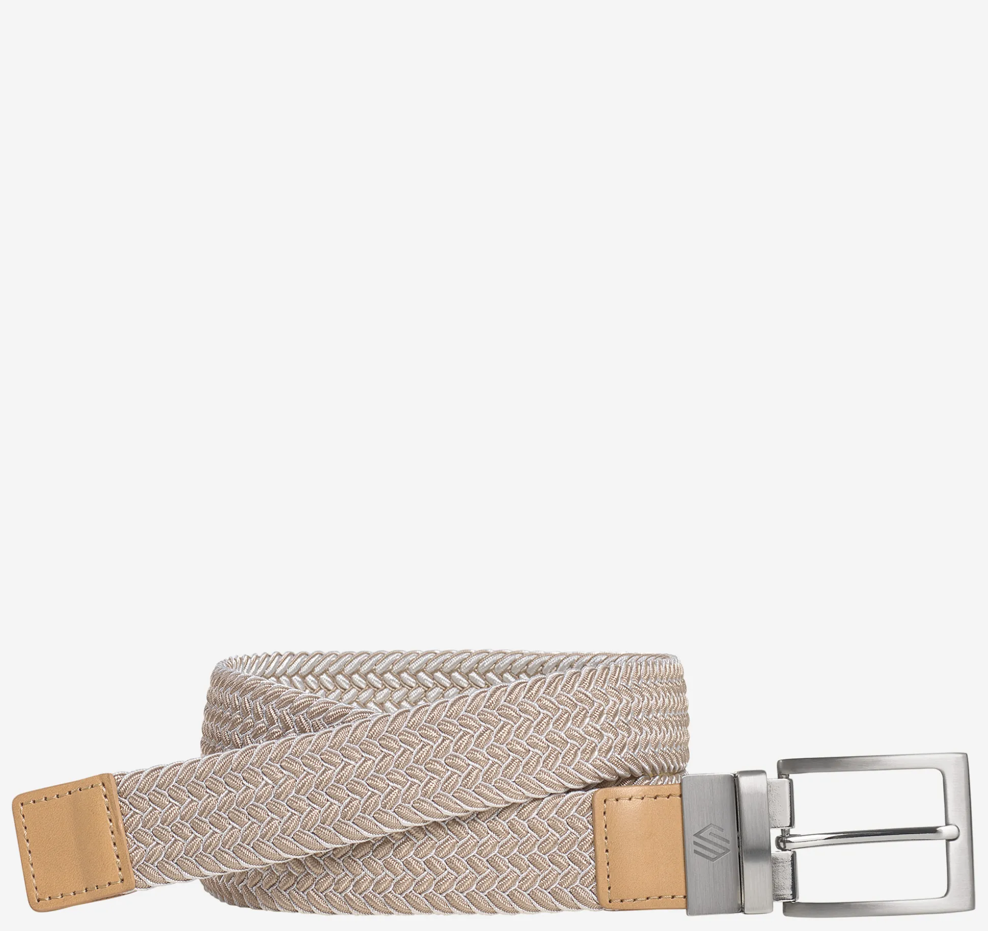 Belts^Johnston & Murphy Reversible Stretch-Woven Belt DarkTaupe/White