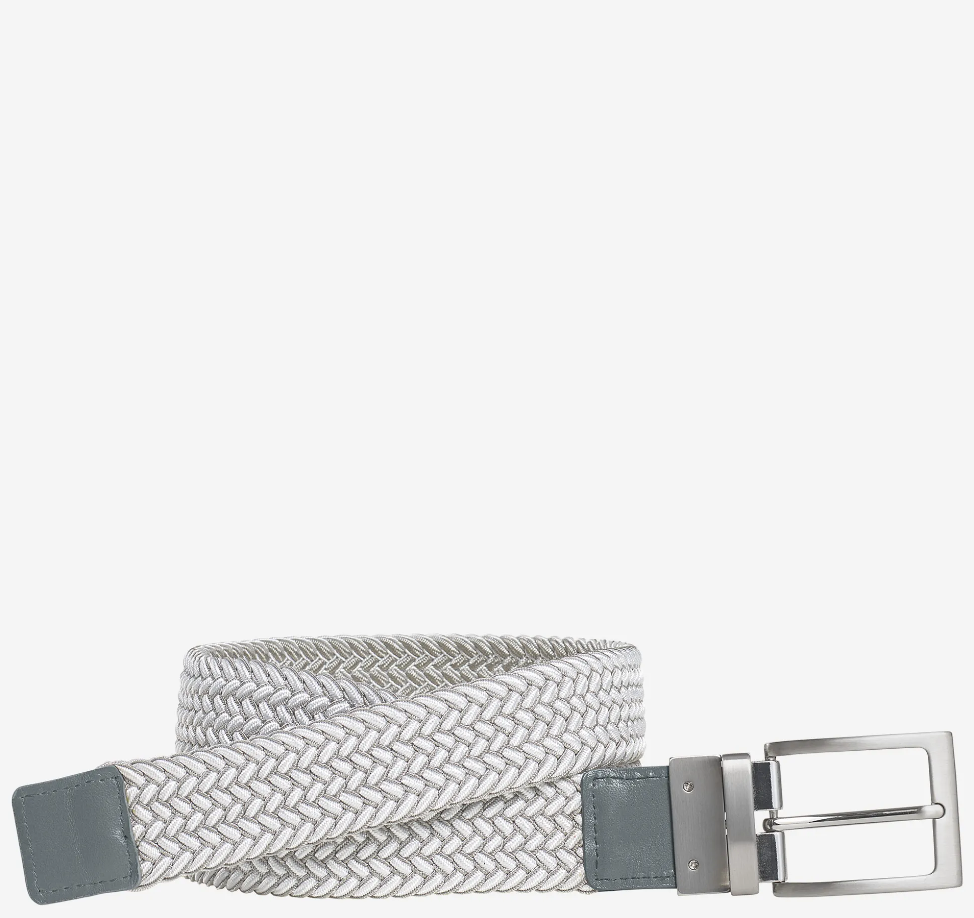 Belts^Johnston & Murphy Reversible Stretch-Woven Belt Gray/White