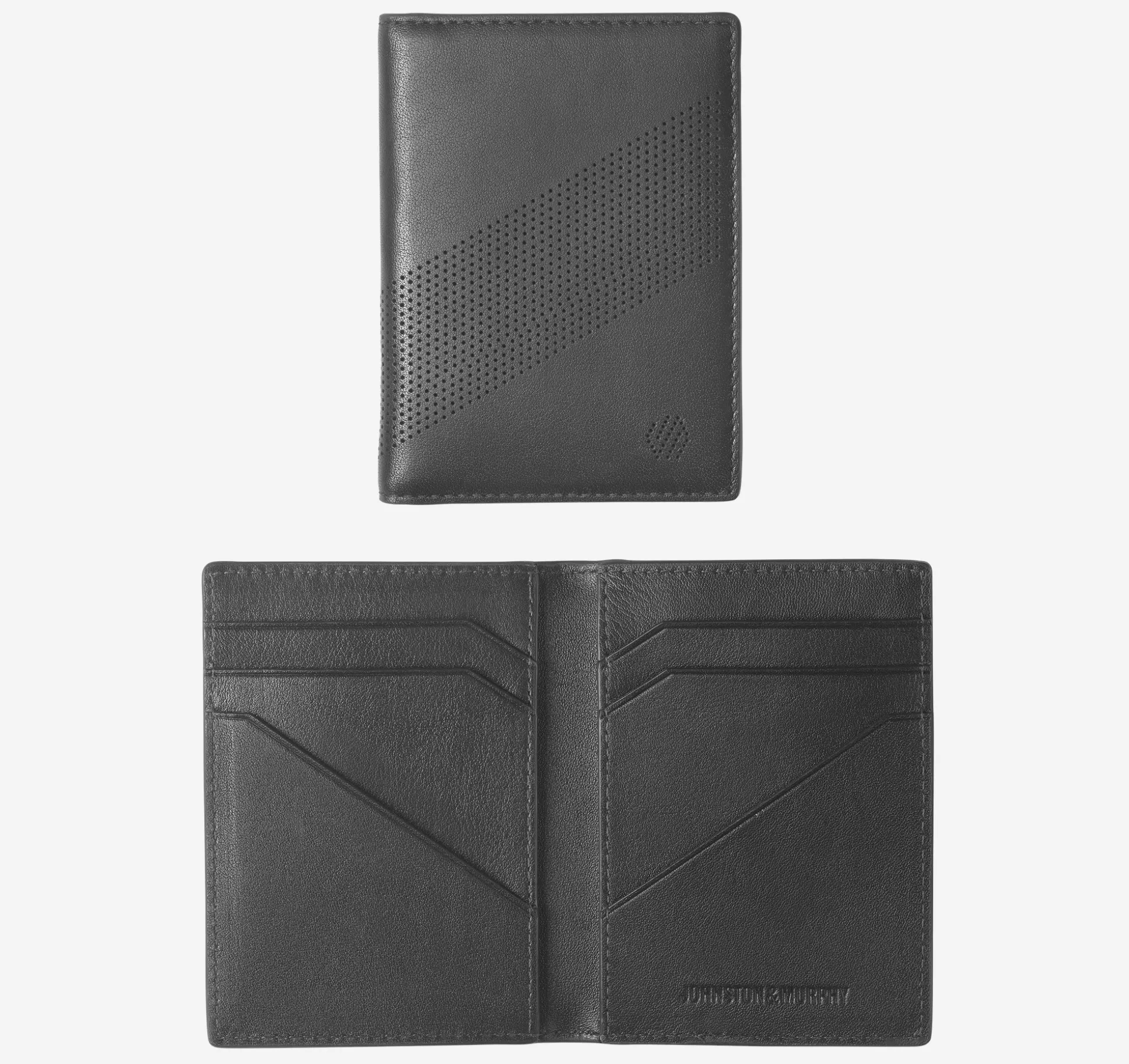 Wallets | Wallets^Johnston & Murphy Richmond Perforated Bifold Card Case Black