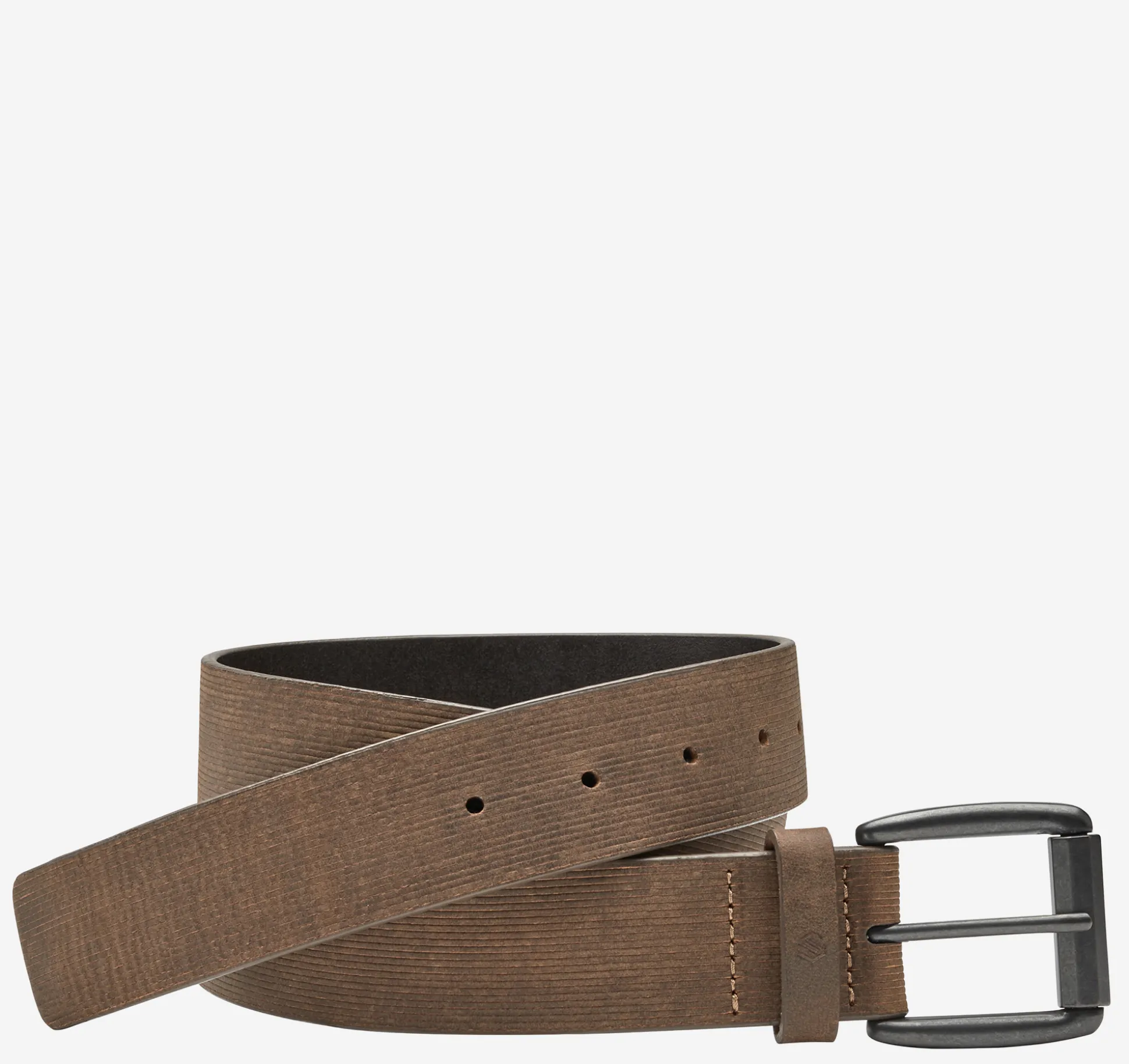 Belts^Johnston & Murphy Scored Roller Buckle Belt BrownOiled