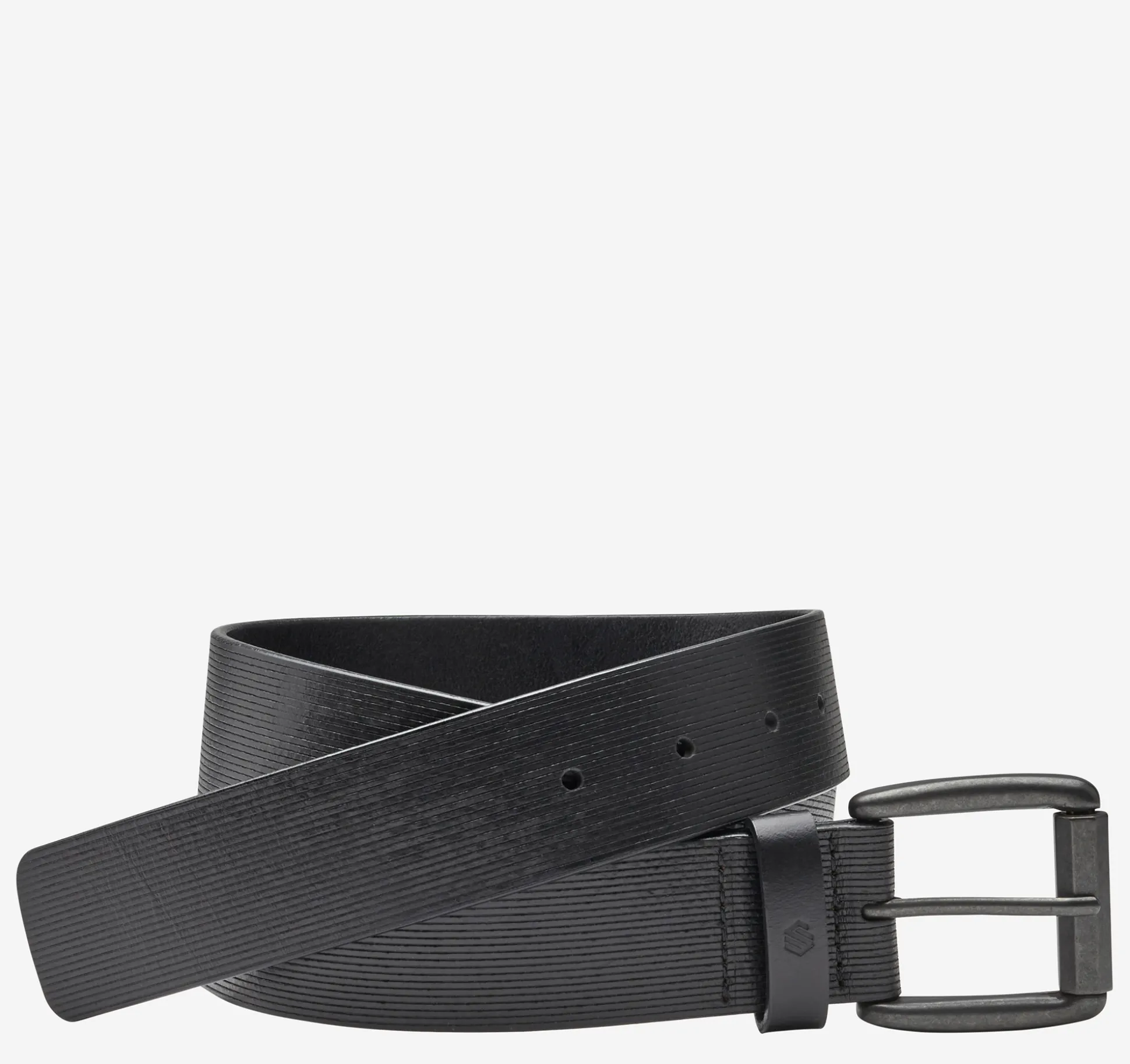 Belts^Johnston & Murphy Scored Roller Buckle Belt Black
