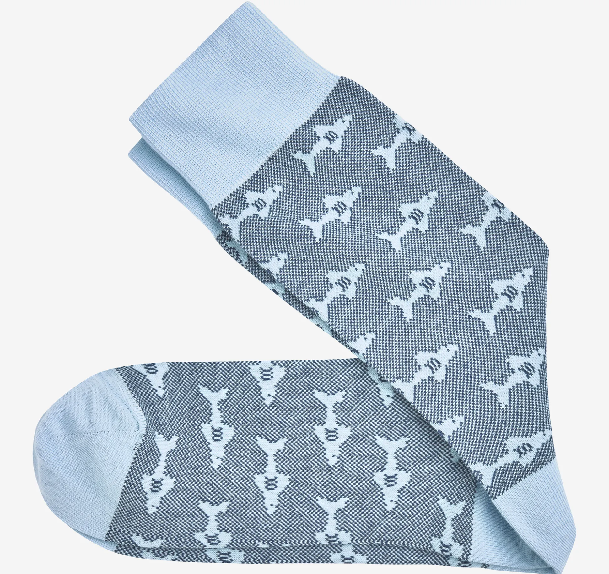 Socks^Johnston & Murphy Shark Pindot Socks LightBlue