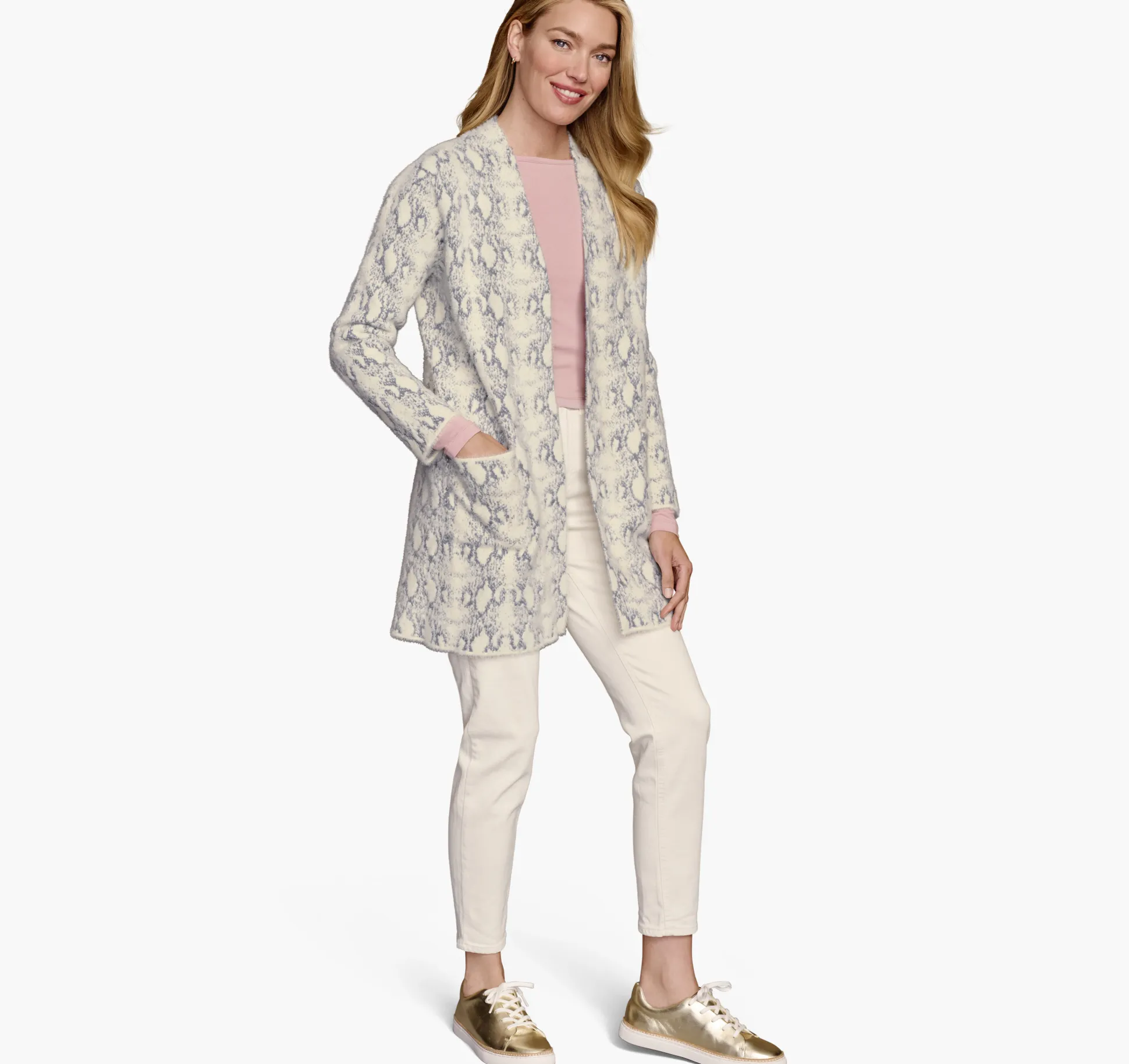 Shirts, Sweaters & Blazers^Johnston & Murphy Snakeskin-Pattern Cardigan LightGray