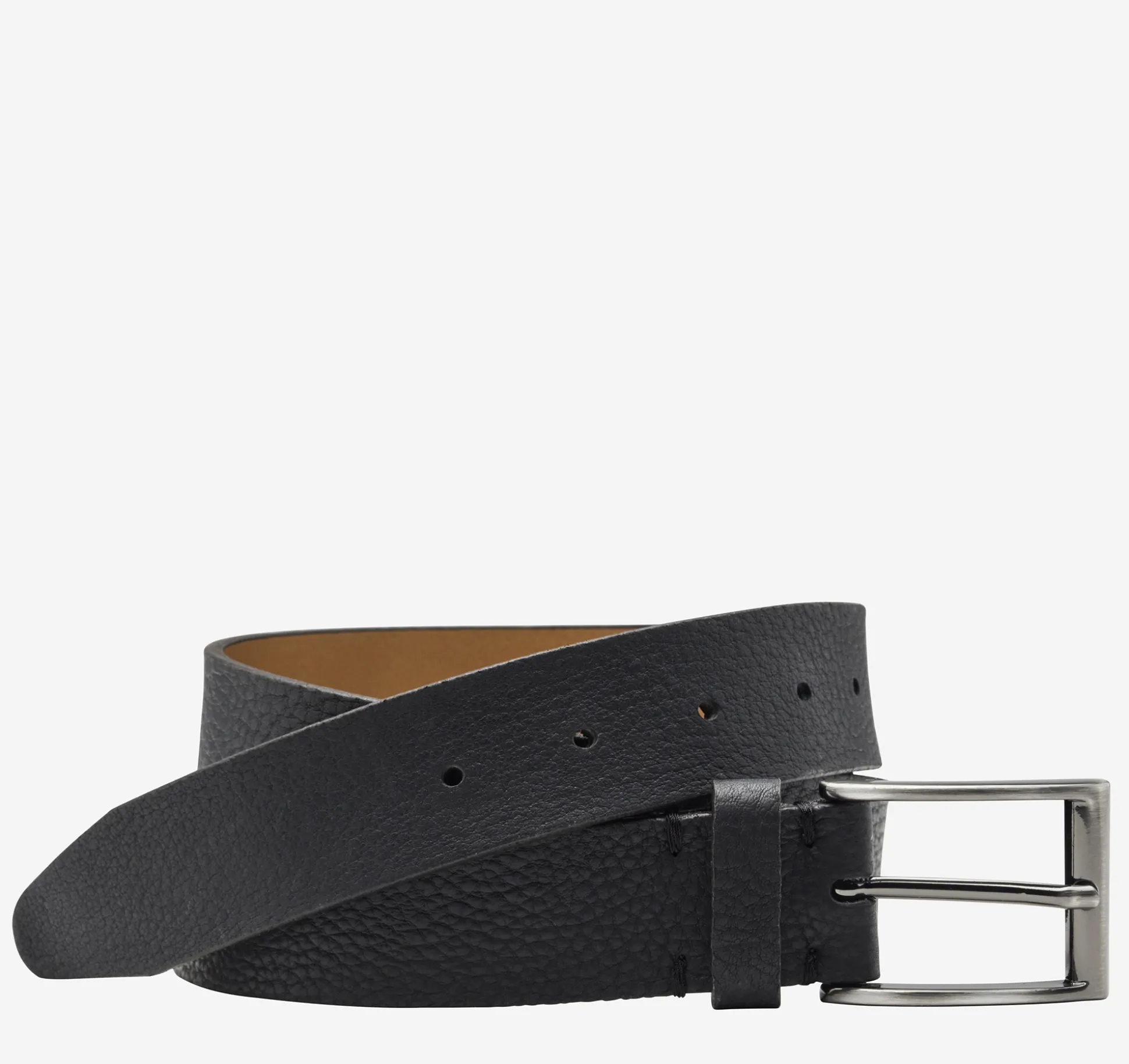 Belts^Johnston & Murphy Soft Pebbled Belt Black