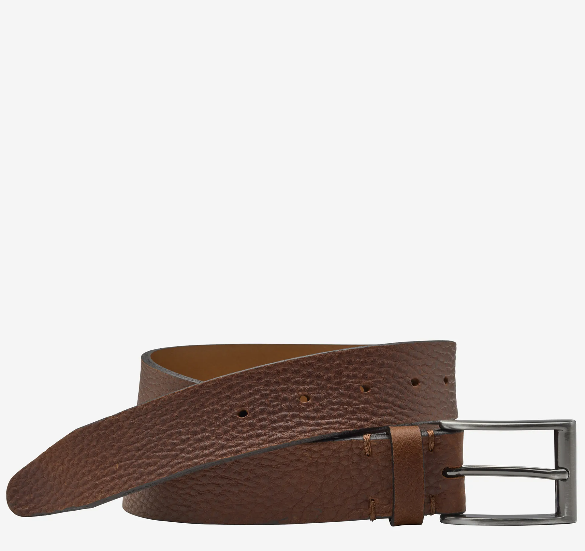 Belts^Johnston & Murphy Soft Pebbled Belt Brown