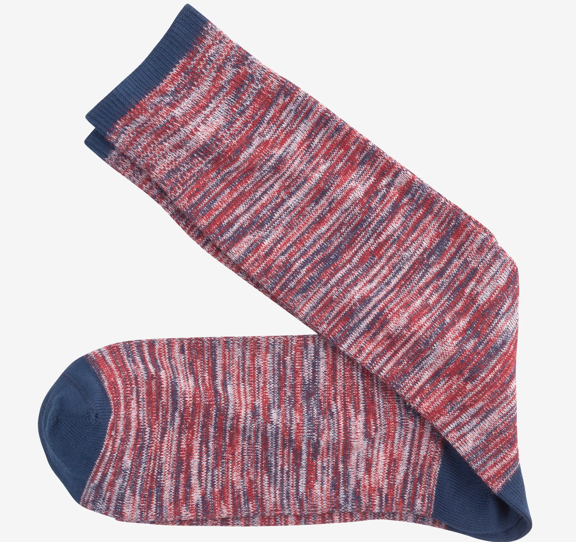 Socks^Johnston & Murphy Space Dye Colorblock Socks RedColorblock