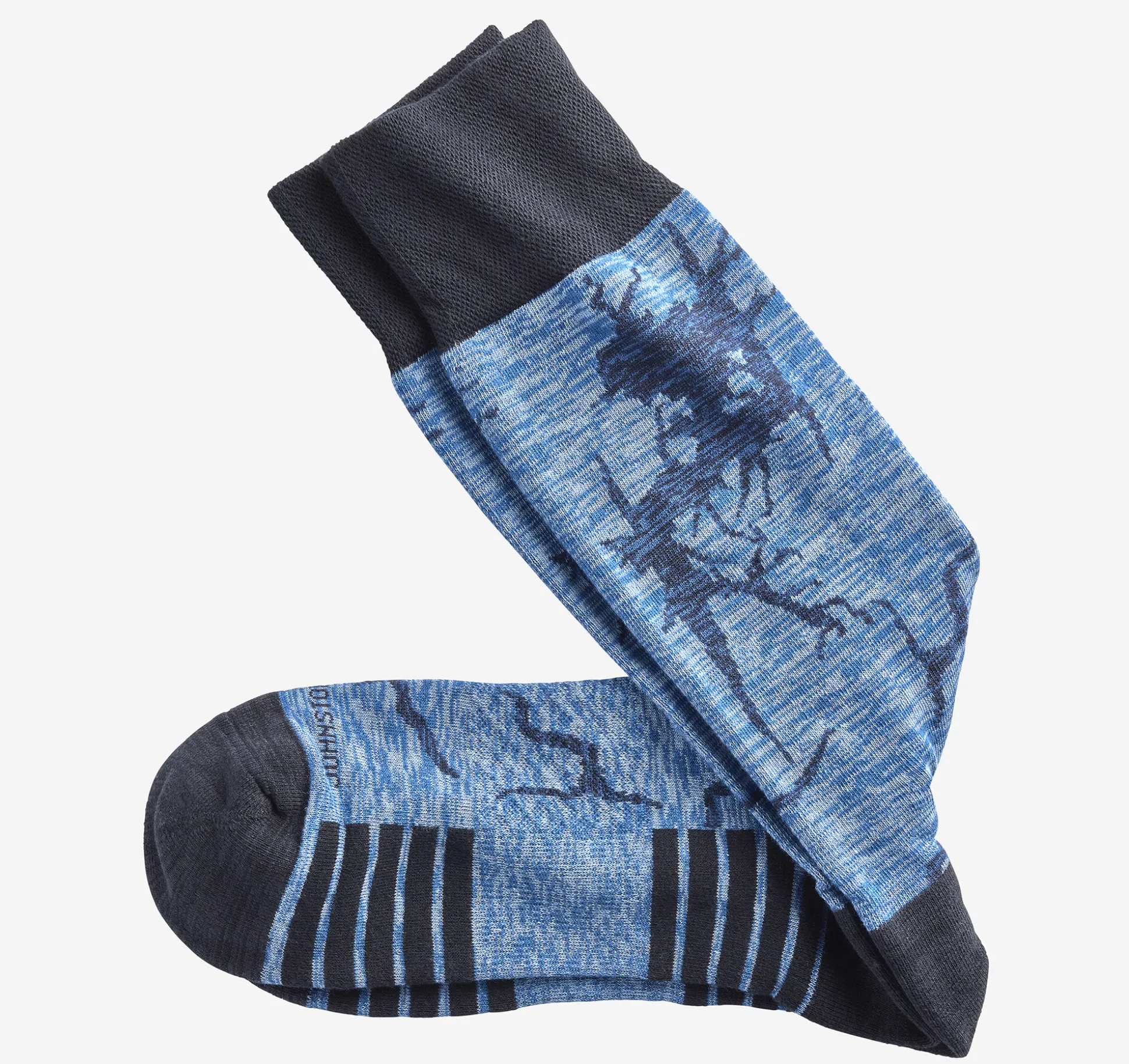 Socks^Johnston & Murphy Space Dye Socks BlueCrackle
