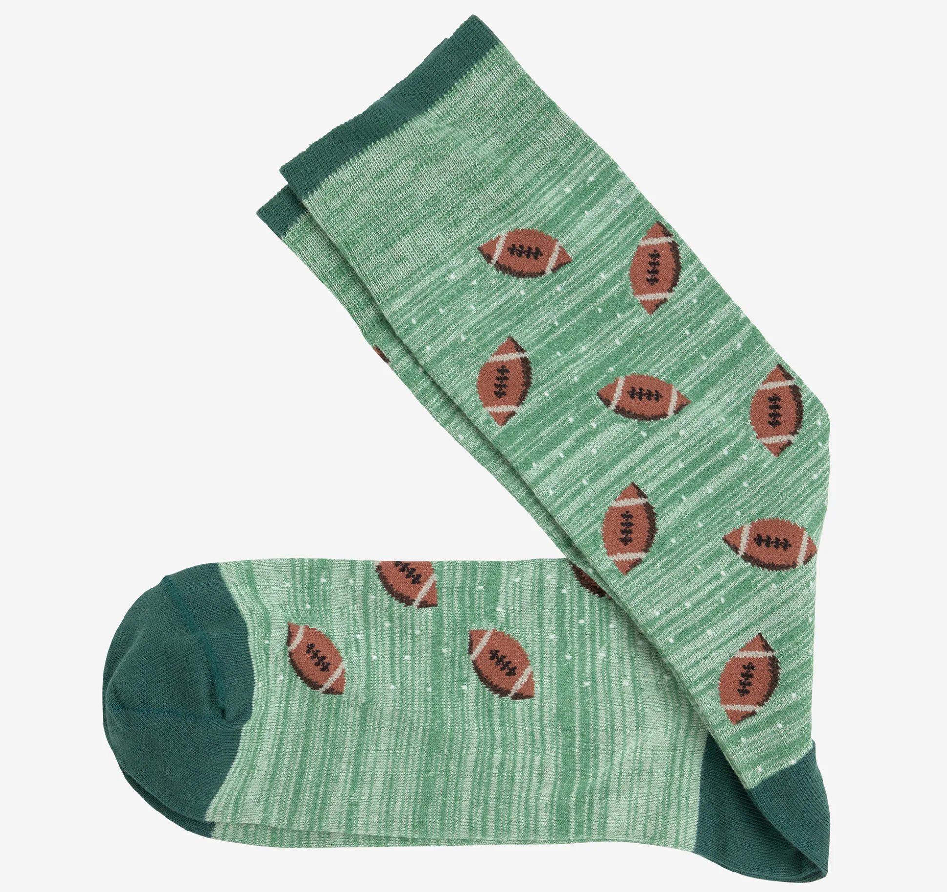 Socks^Johnston & Murphy Space Dye Socks GreenFootball