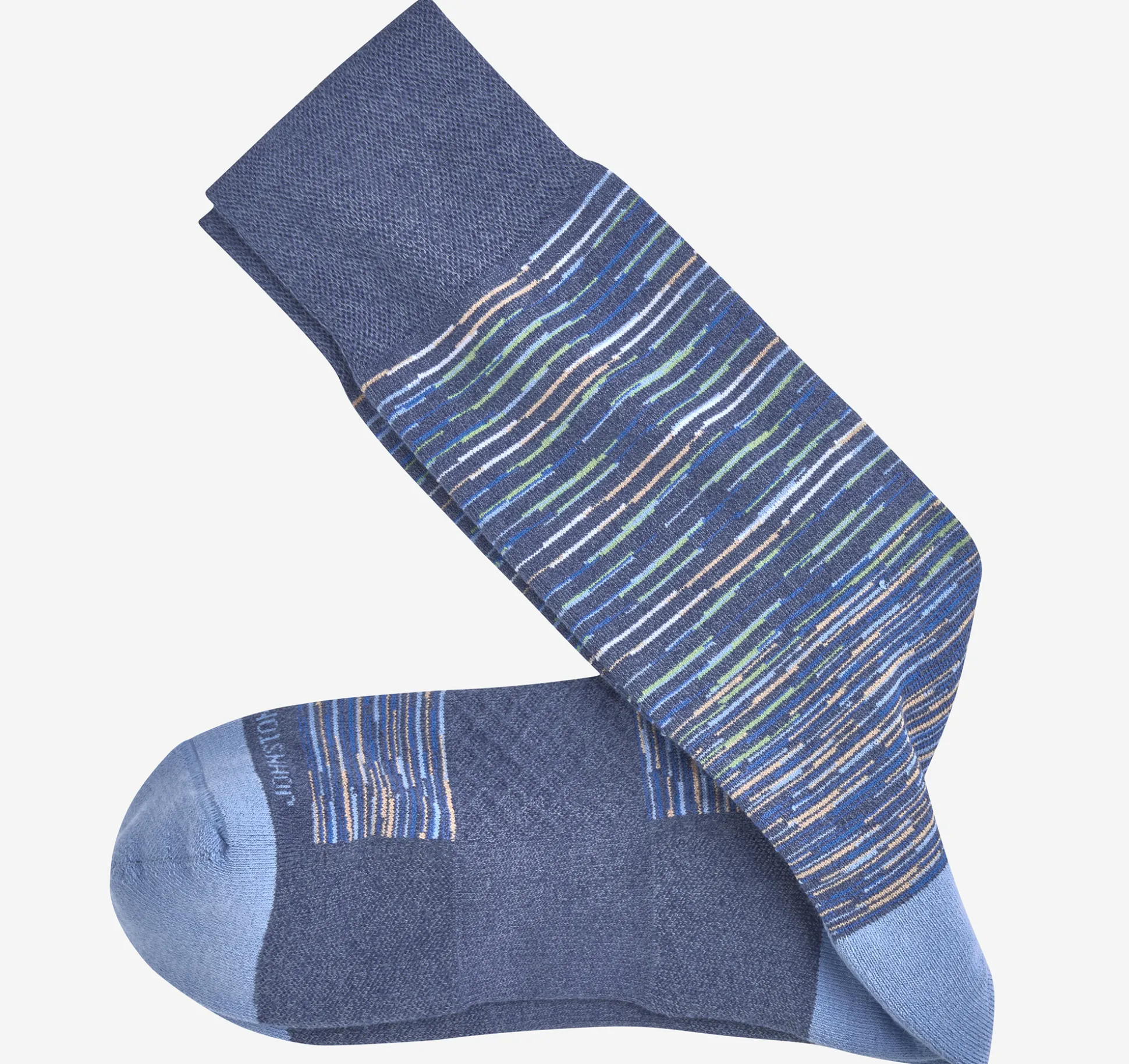 Socks^Johnston & Murphy Space-Dyed Stripe Socks Denim